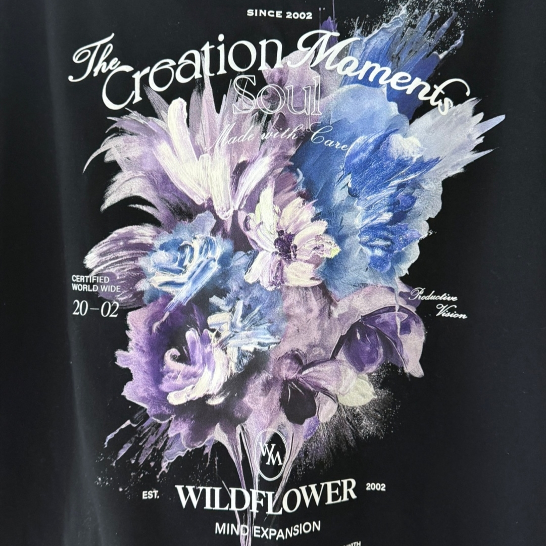 Wooyoungmi Flower Back Logo T-Shirt Black - 25SS 착용 스타일