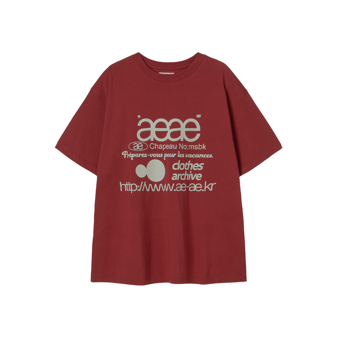 에이이에이이 웹 로고 티셔츠 버건디(AEAE Web Logo T-Shirts Burgundy)