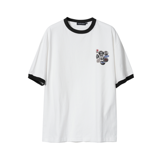 TT0094 Flavorism Pin Button Linger T-Shirt Black