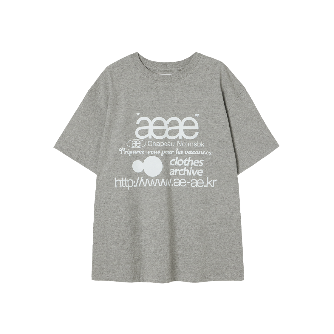 에이이에이이 웹 로고 티셔츠 멜란지 그레이(AEAE Web Logo T-Shirts Melange Grey)