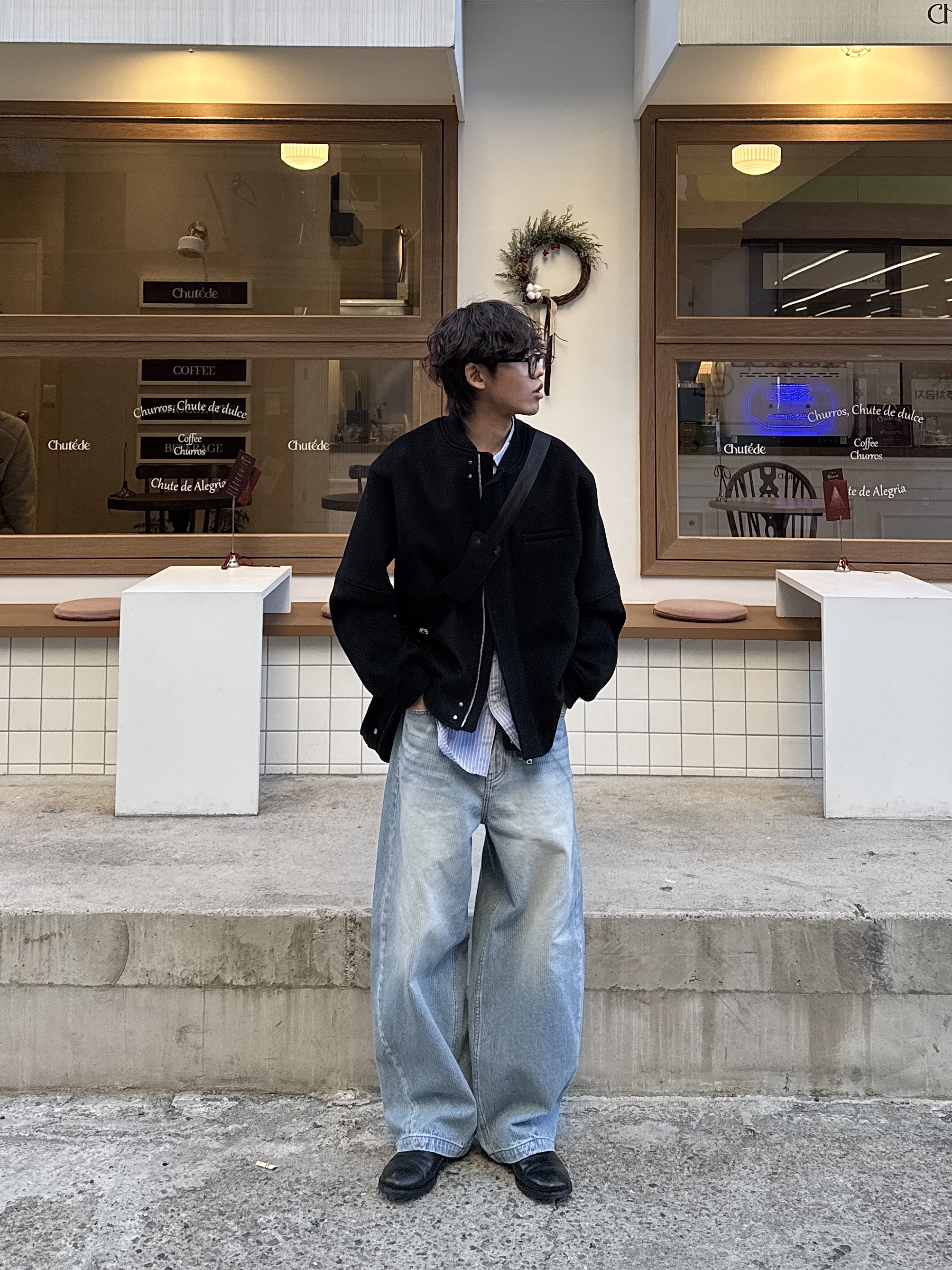 noun Corduroy Denim Pants Light Blue 착용 스타일 - 1