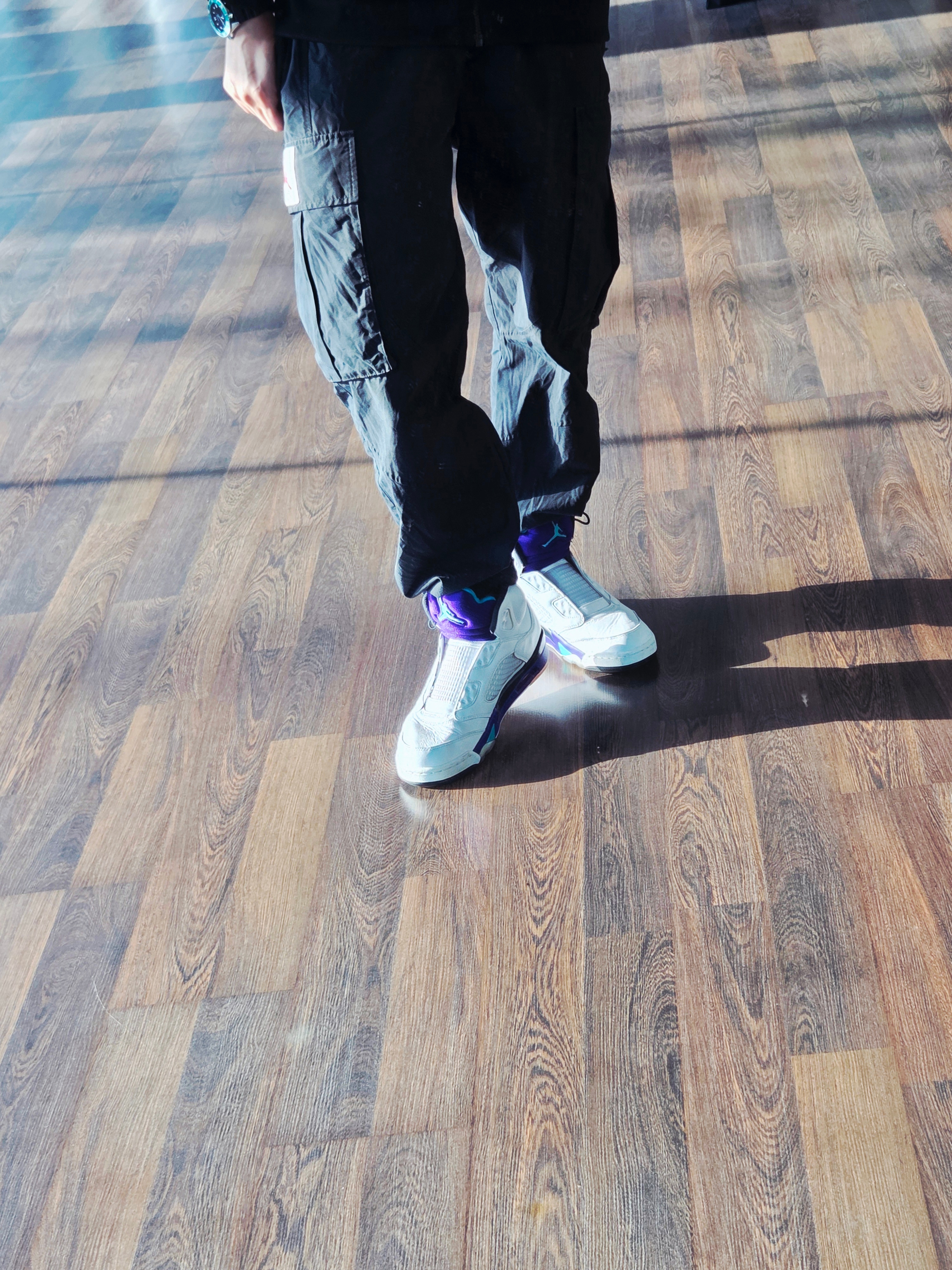 Nike NSW Windrunner Hoodie Jacket Black - US/EU, Jordan 5 Retro Grape Fresh Prince 착용 스타일 - 2