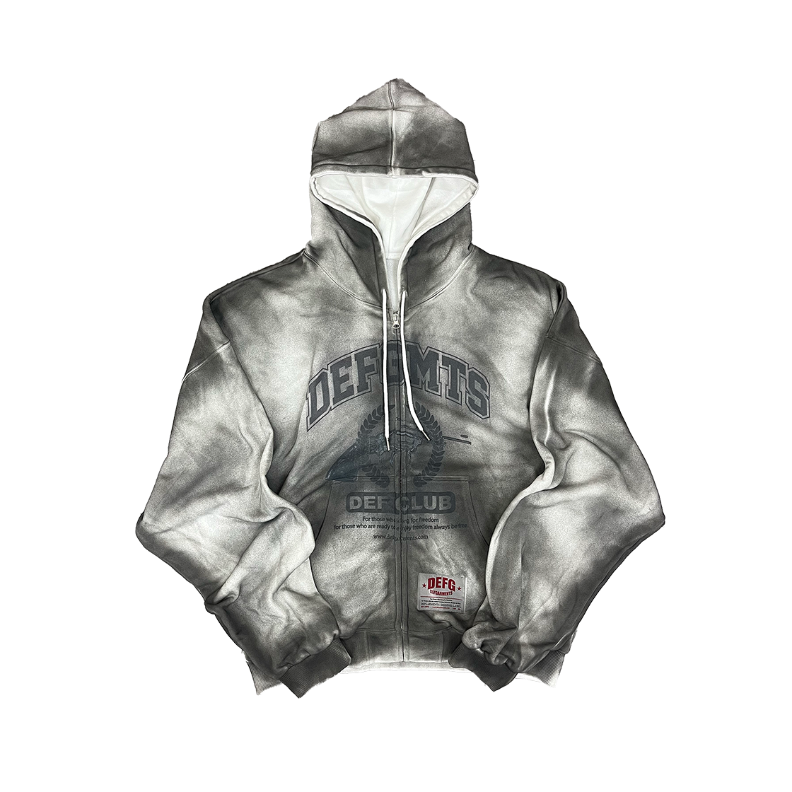 데프가먼츠 더티워싱 후드집업 그레이