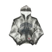 DEFGARMENTS Dirty Washed Hood Zipup Gray