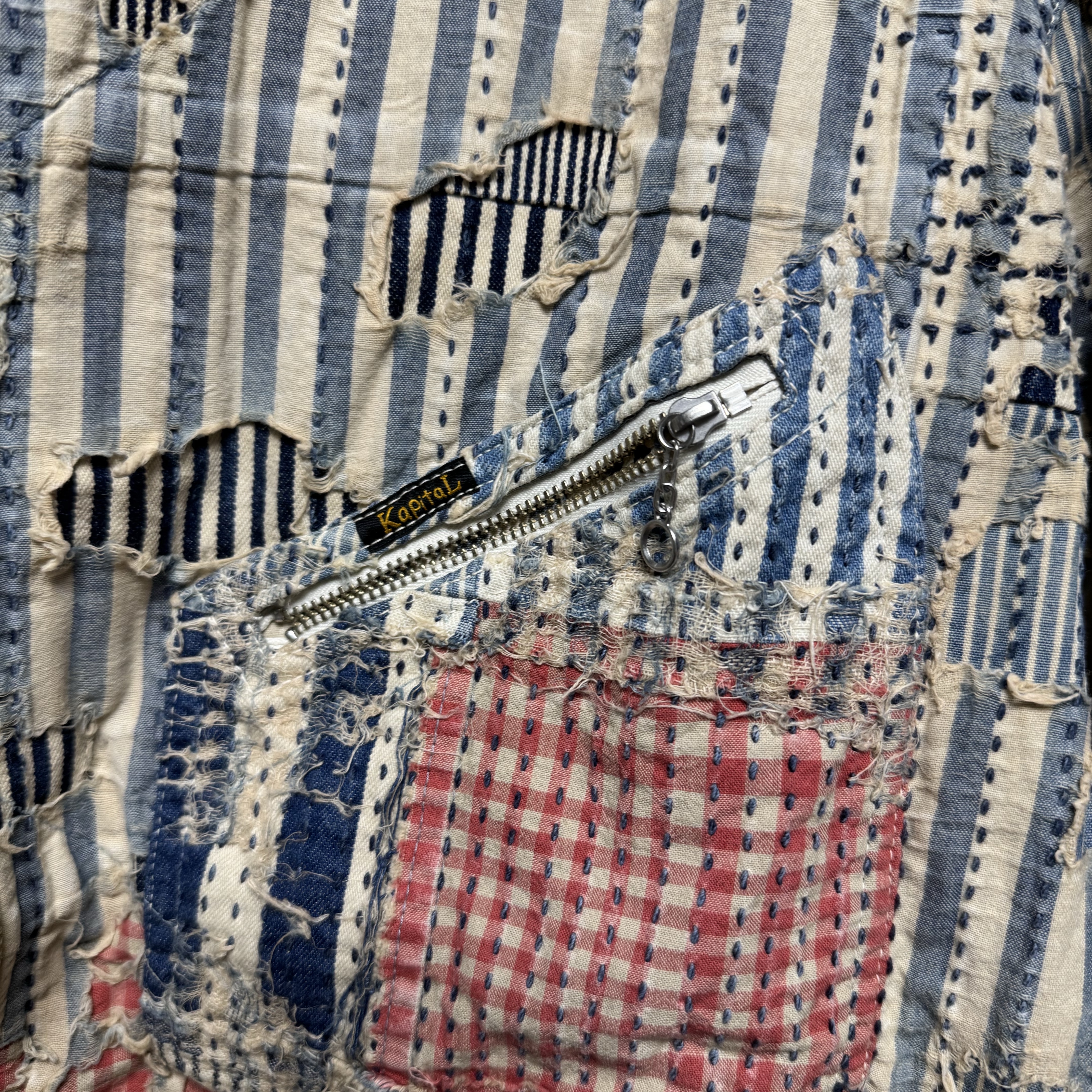 Kapital Liberty Boro Zip Up Hickory 착용 스타일 - 3
