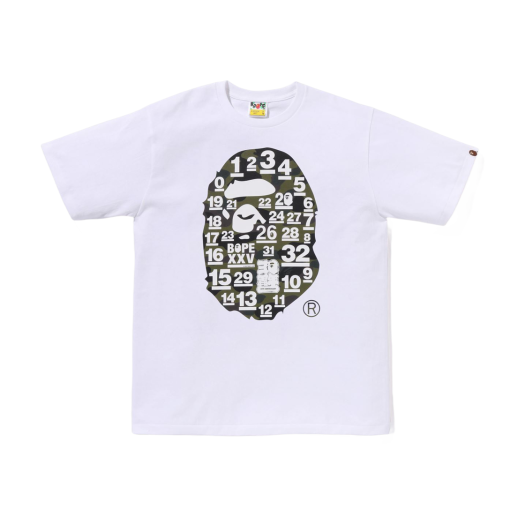BAPE A Bathing Ape 32nd Anniversary 1st Camo Big Ape Head T-Shirt White Green