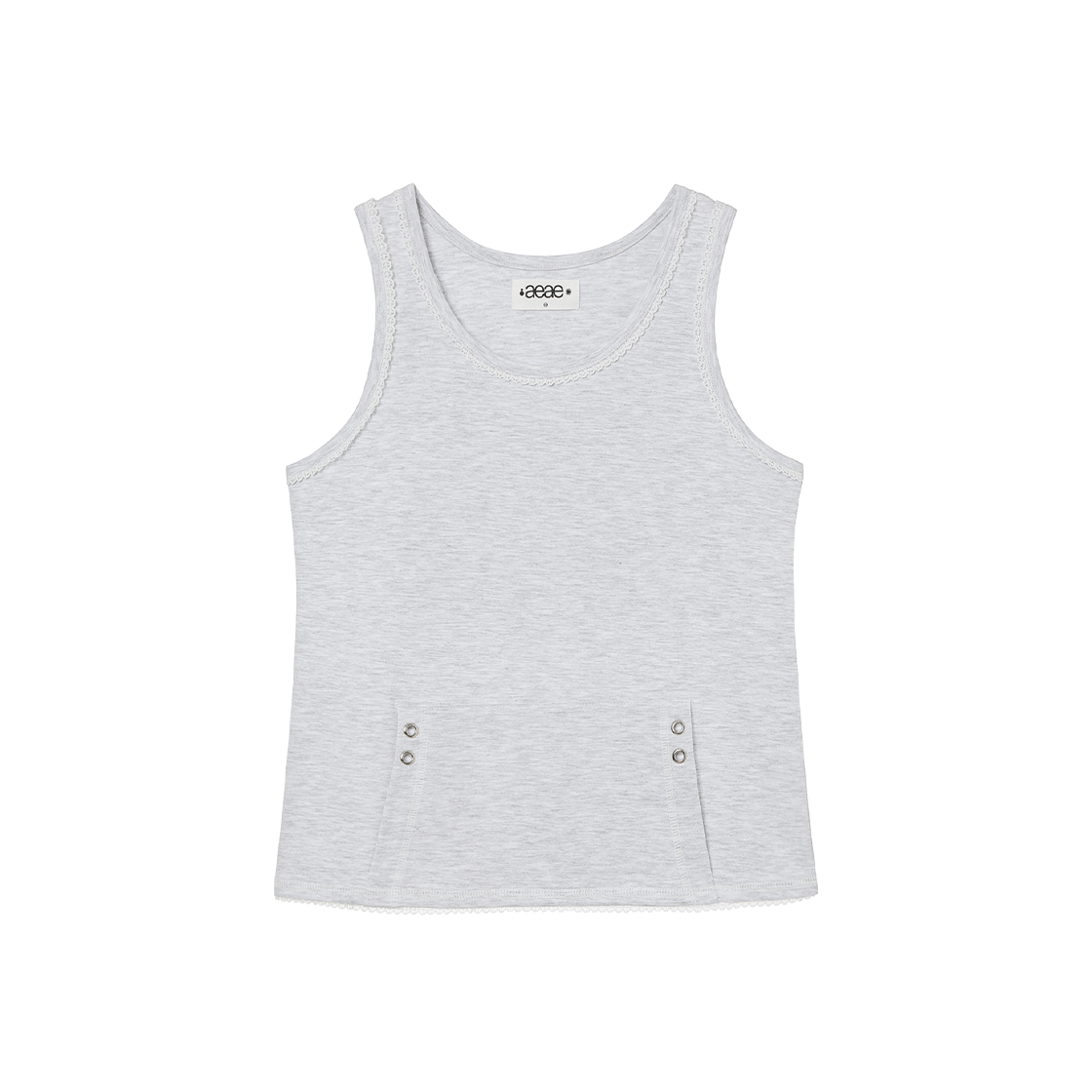 에이이에이이 레이스 포켓 슬리브리스 라이트 그레이