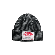 DEFGARMENTS Label Point Rib Beanie Black
