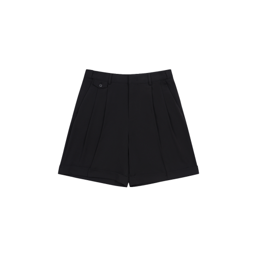 J3POM25331BKX AMOUPRE Two Tuck Bermuda Shorts Black