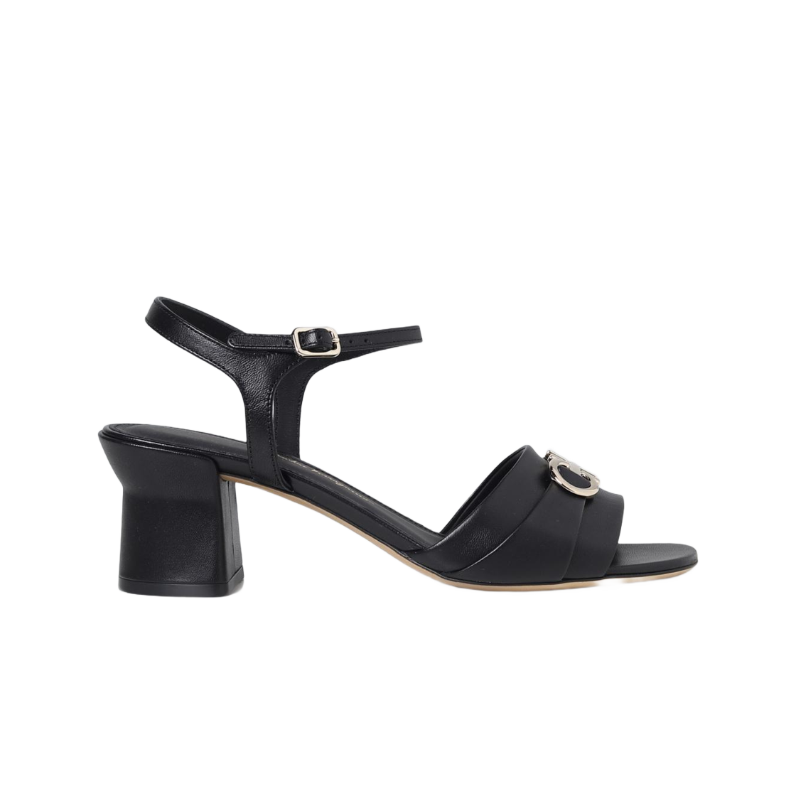(W) 페라가모 온디나 슬링백 스트랩 샌들 블랙 - D((W) Ferragamo Ondina Slingback Strapped Sandals Black - D) - 1