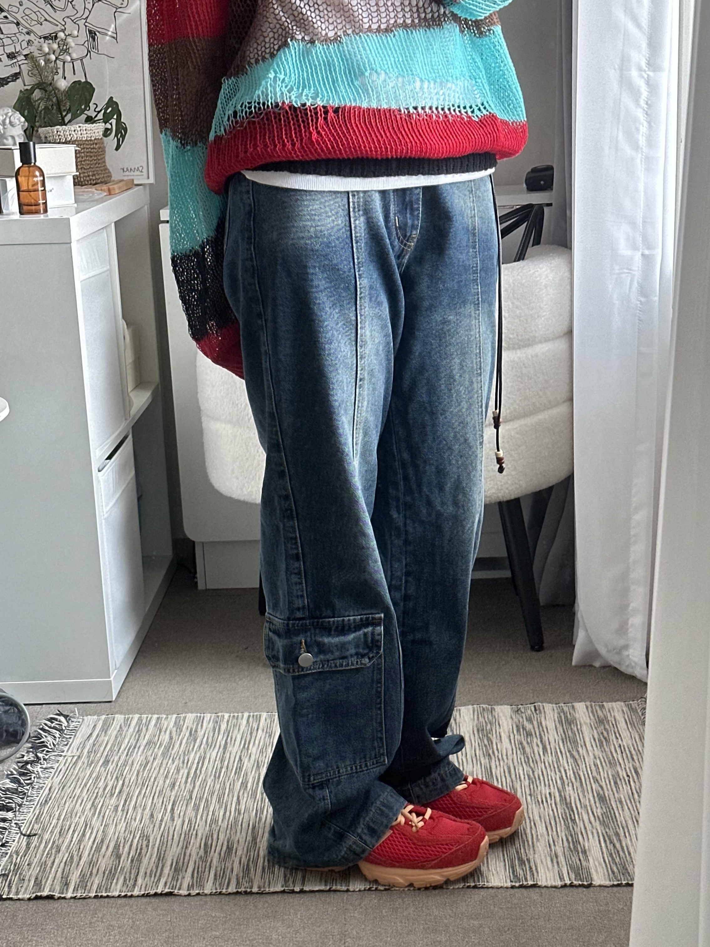 New Balance 509 Deep Red, Zara x Andersson Bell Jacquard Lace Sweater Multicolor 착용 스타일 - 3