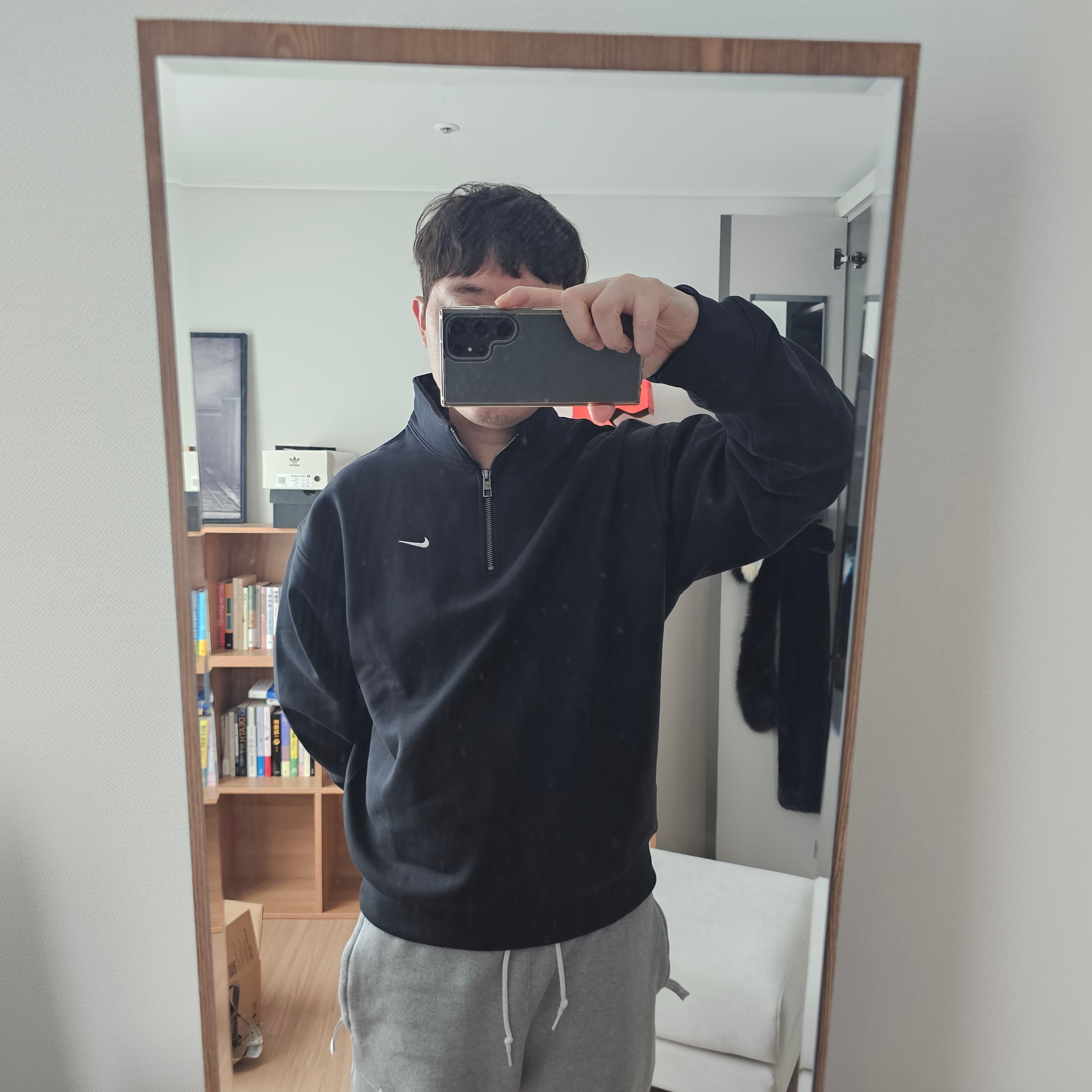 Nike NRG Solo Swoosh Heavy Weight BB Quarter Zip Top Black - Asia 착용 스타일 - 2
