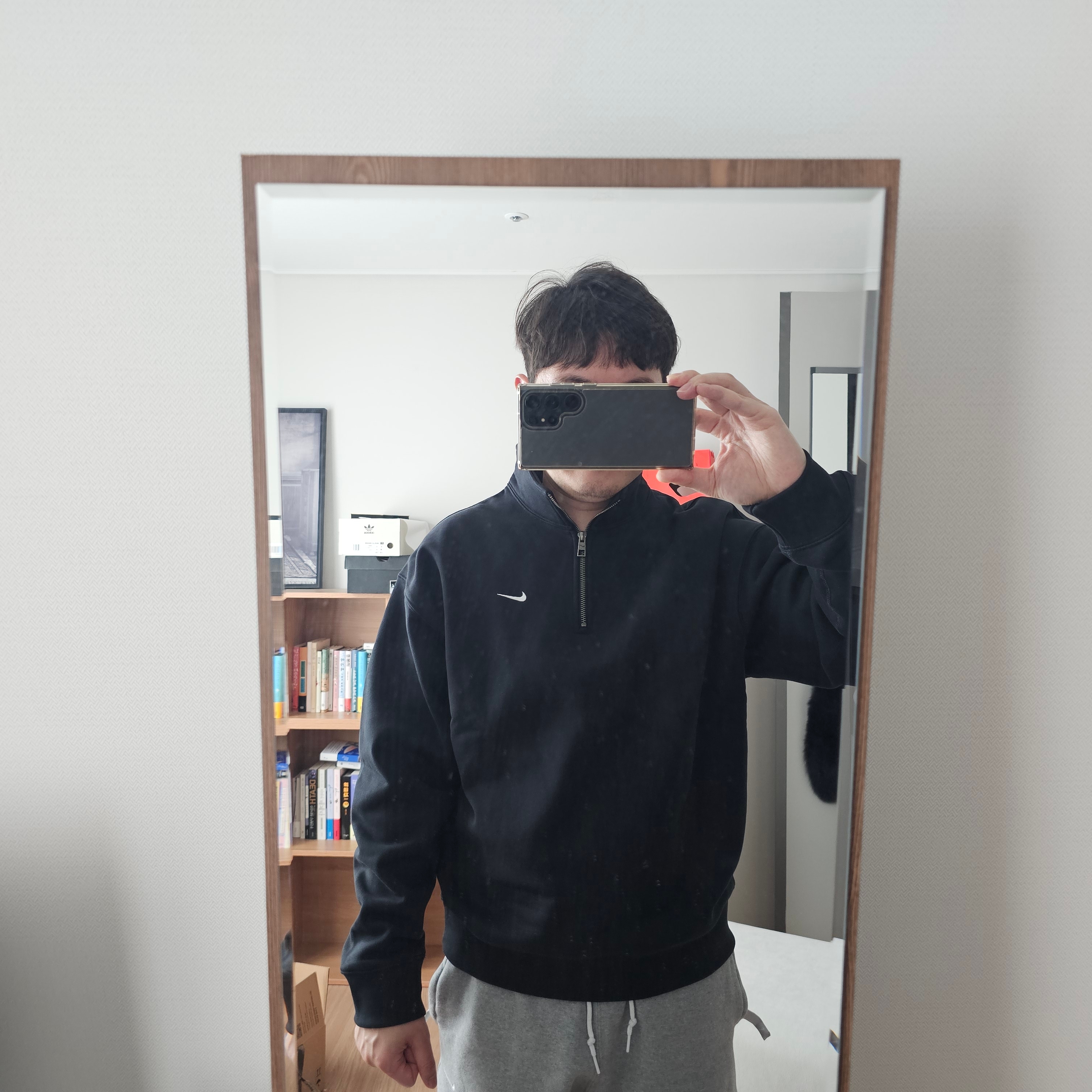 Nike NRG Solo Swoosh Heavy Weight BB Quarter Zip Top Black - Asia 착용 스타일 - 3