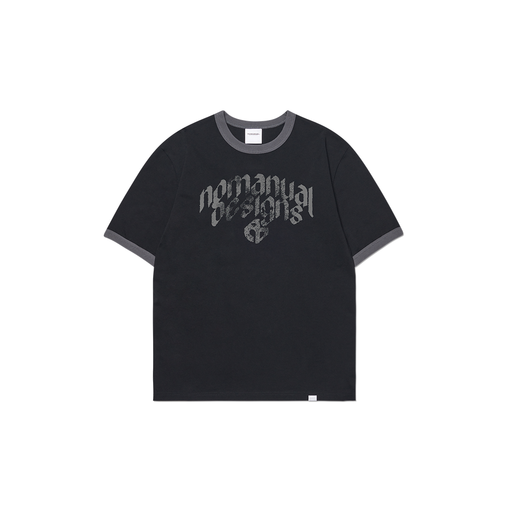 노매뉴얼 N.D 링거 티셔츠 블랙(NOMANUAL N.D Ringer T-Shirt Black)