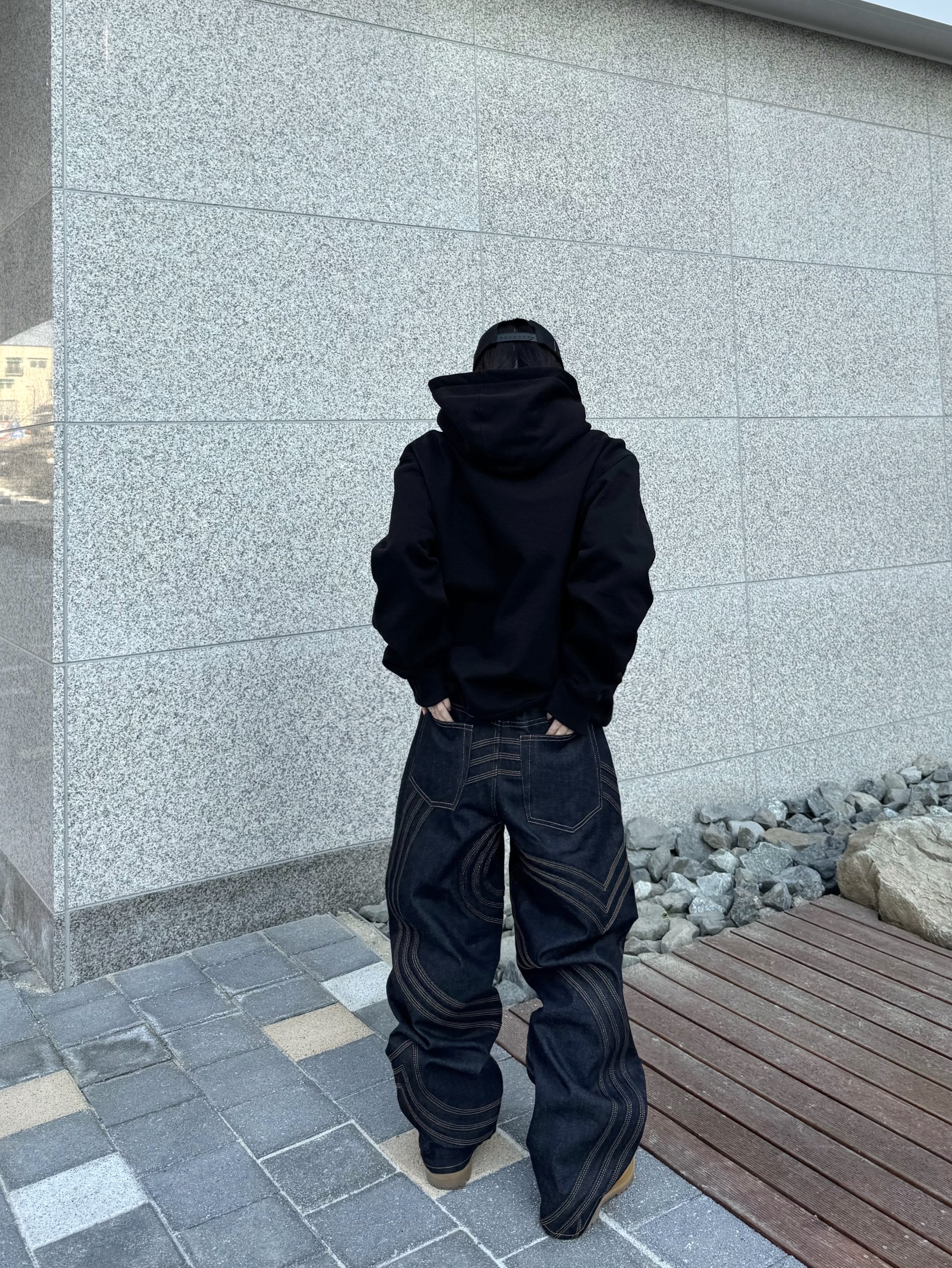 Supreme S Logo Rigid Baggy Jean Rigid Indigo - 25SS, Supreme S Logo Rigid Baggy Jean Rigid Black - 25SS 착용 스타일 - 2