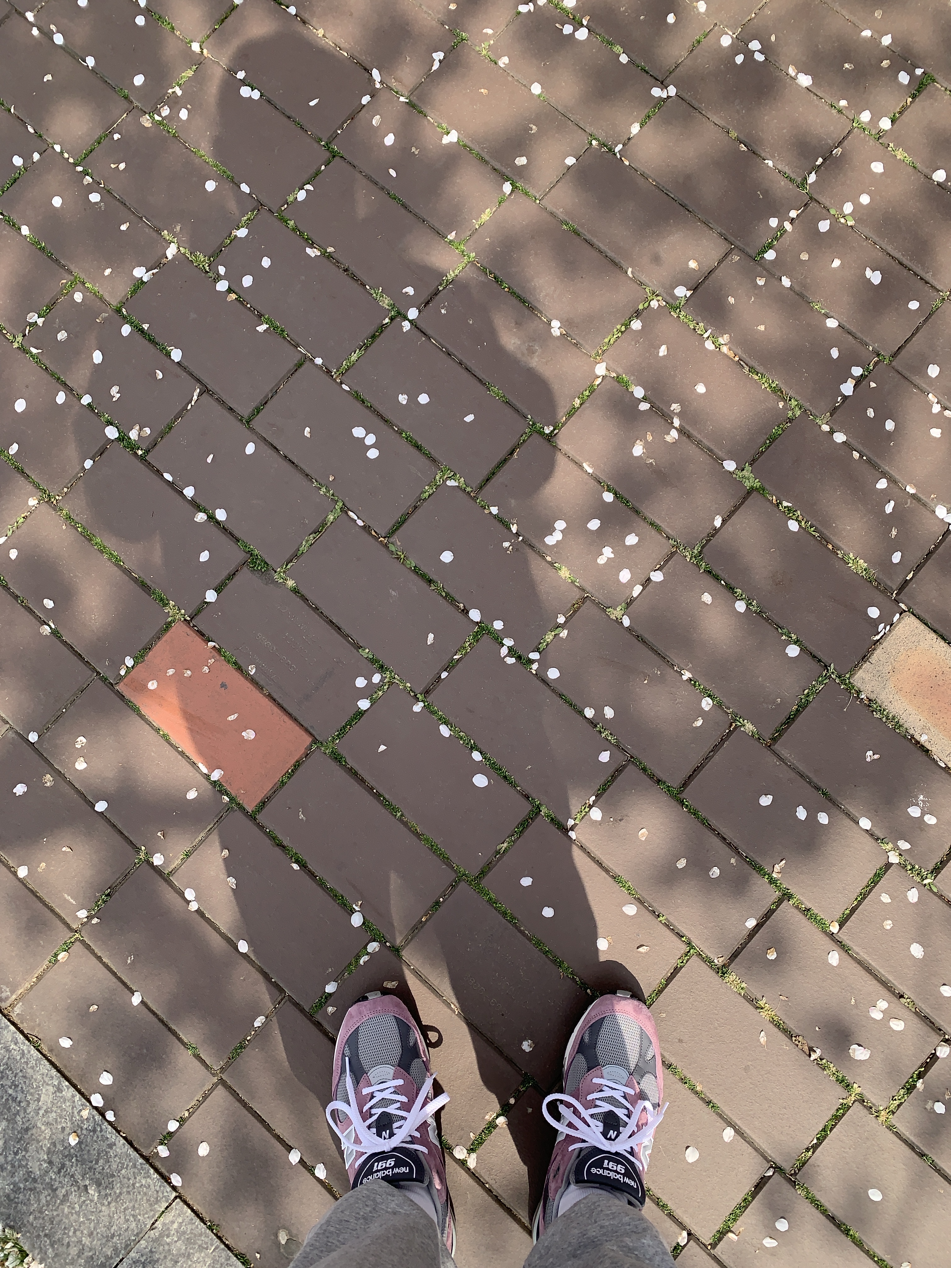 New Balance 991 Made in UK Pink Grey 착용 스타일 - 1