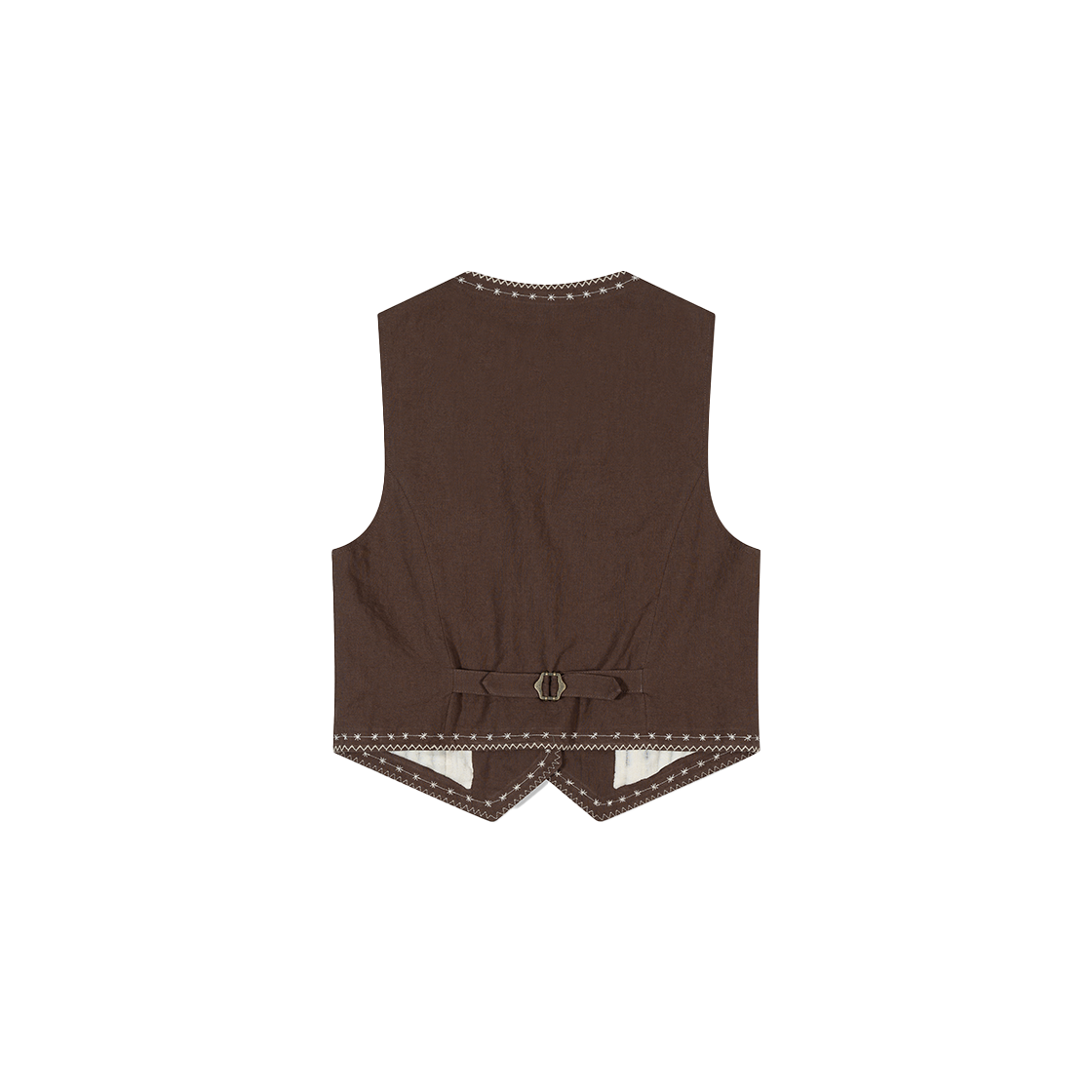 프리터 엠브로이더리 리넨 베스트 브라운(Fritur Embroidery Linen Vest Brown_F251VE01) - 2