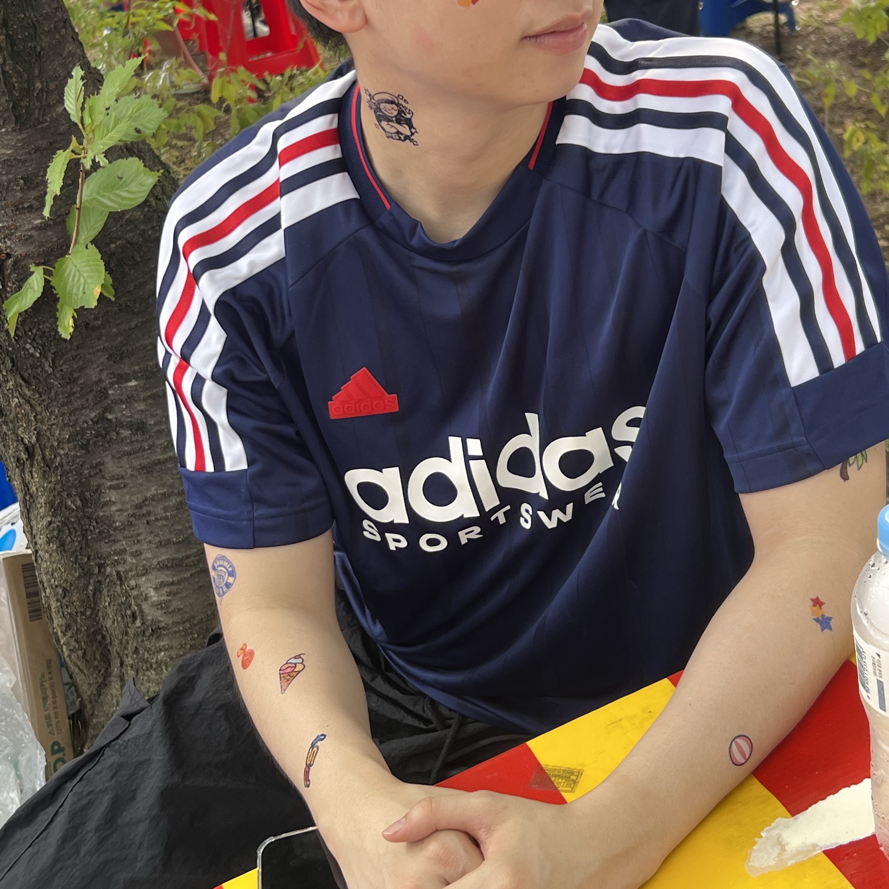 Adidas House of Tiro Nations Pack T-Shirt Team Navy Blue 2 - KR Sizing 착용 스타일