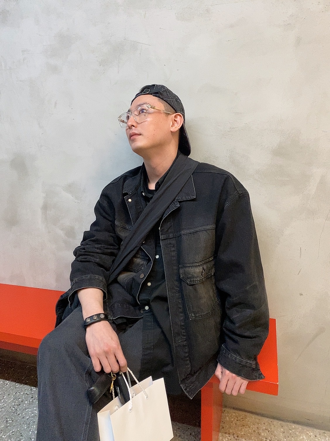 Supreme Punched Denim Camp Cap Black - 23FW, Chrome Hearts Cox Ucker Crystal 착용 스타일 - 1