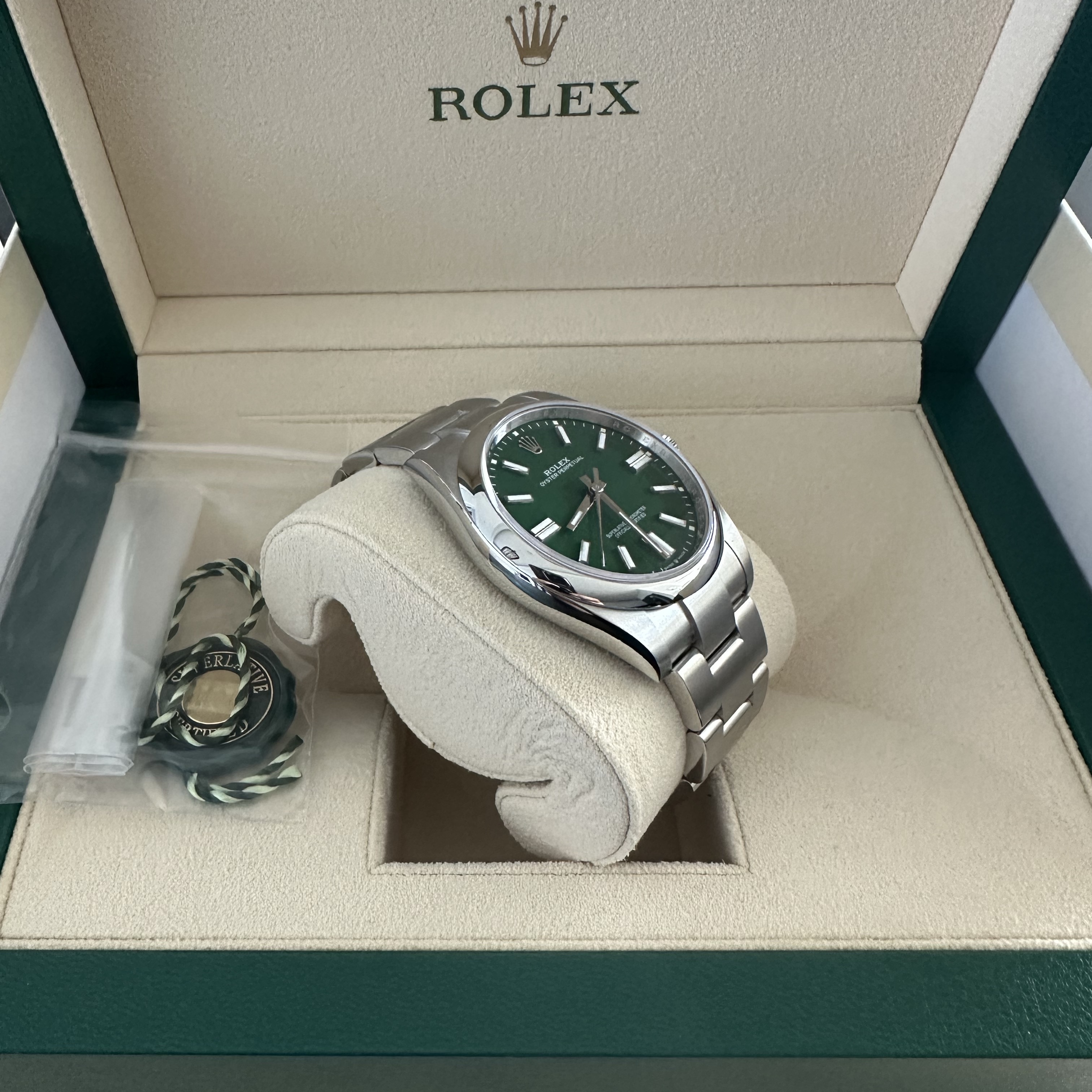 Rolex Oyster Perpetual 41mm 124300 Green Oyster 착용 스타일 - 6
