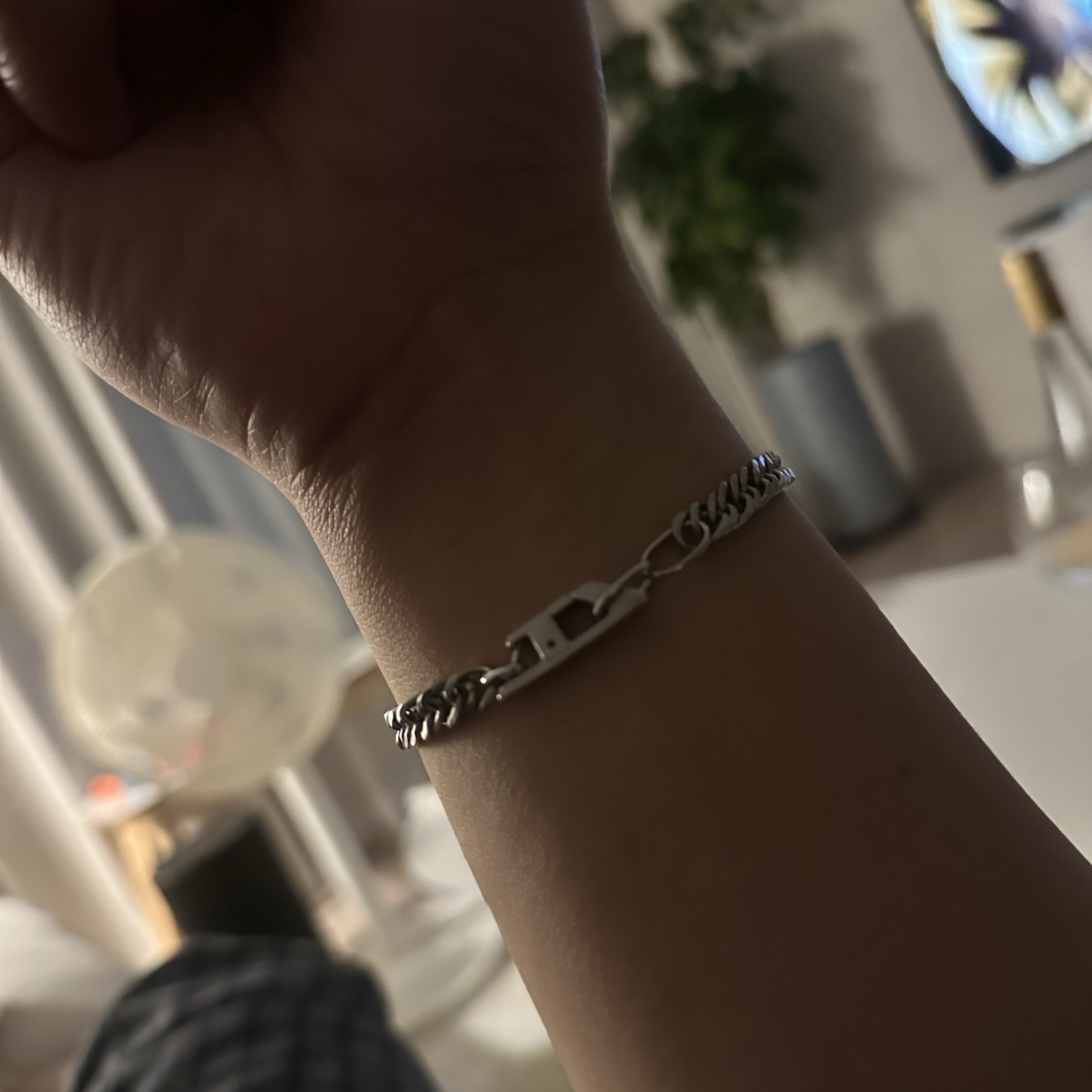 Diesel Dx1510 Stainless Steel Chain Bracelet Silver 착용 스타일 - 2