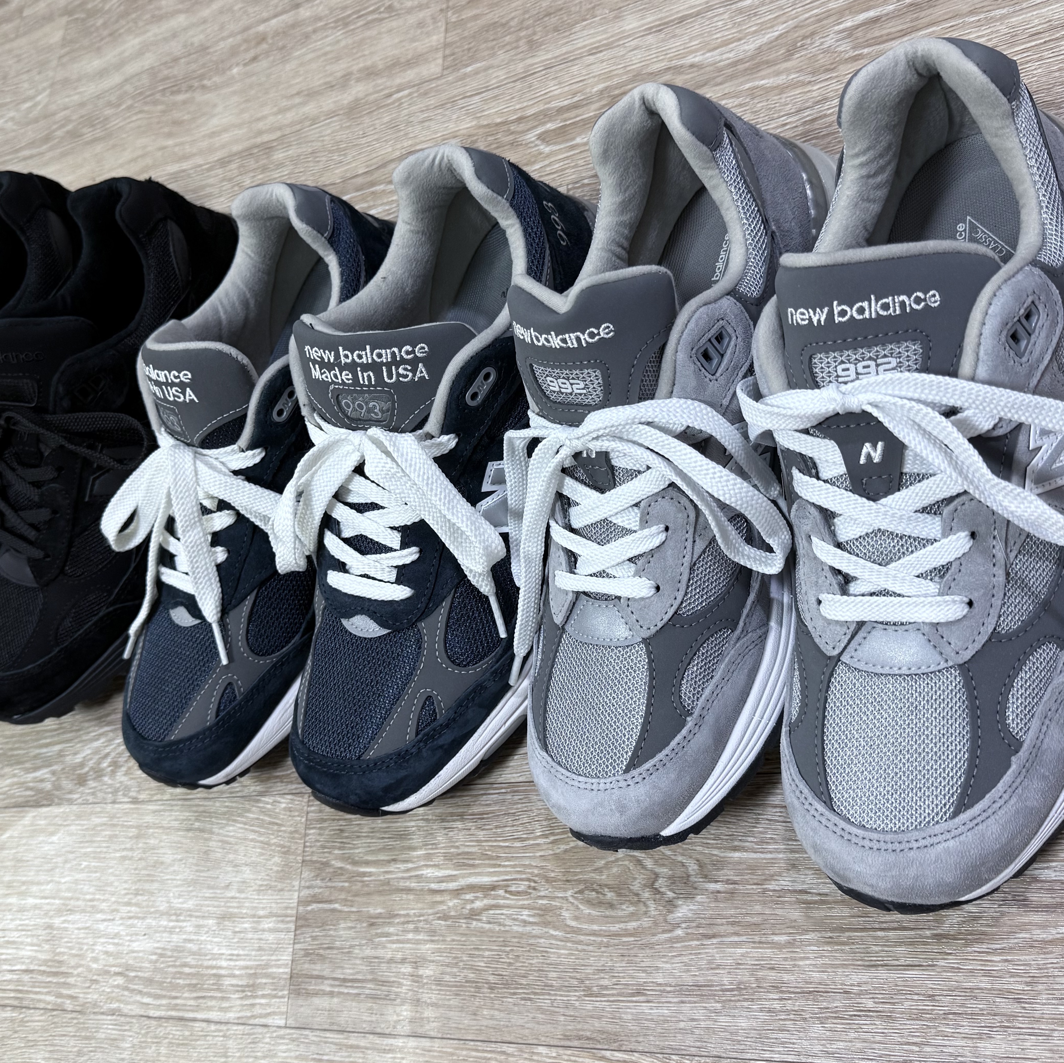 New Balance 993 Made in USA Navy - D Standard, New Balance 992 Made in USA Core Black 착용 스타일