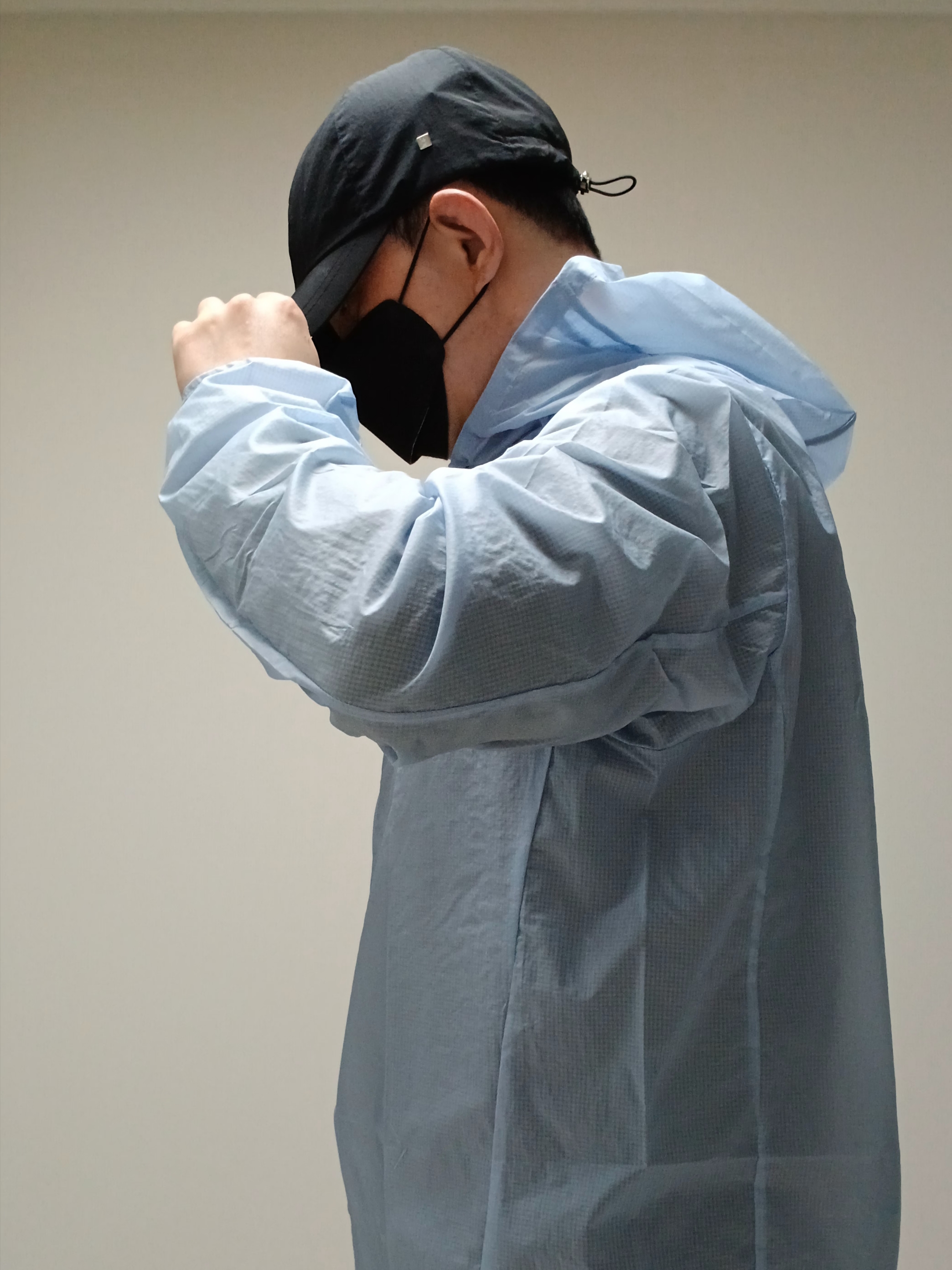 Patagonia Houdini Jacket Black/Black, Wooyoungmi Logo Camp Cap Black - 26SS 착용 스타일 - 4