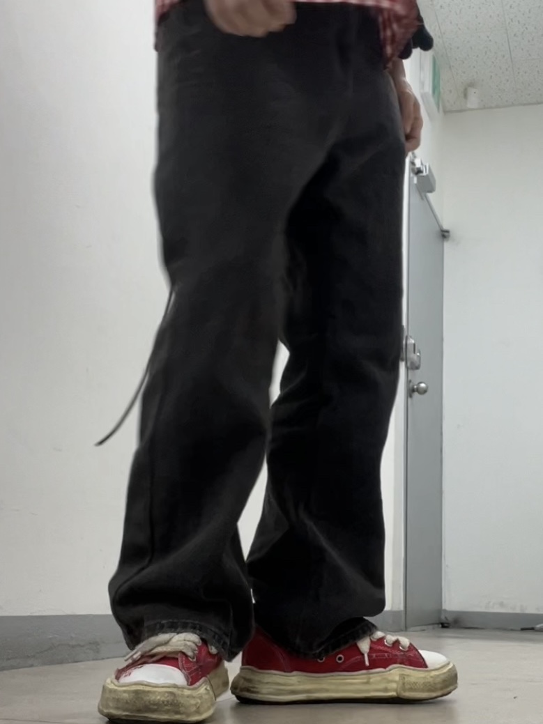 Maison Mihara Yasuhiro Peterson VL OG Sole Canvas Low-top Sneakers Red 착용 스타일 - 2