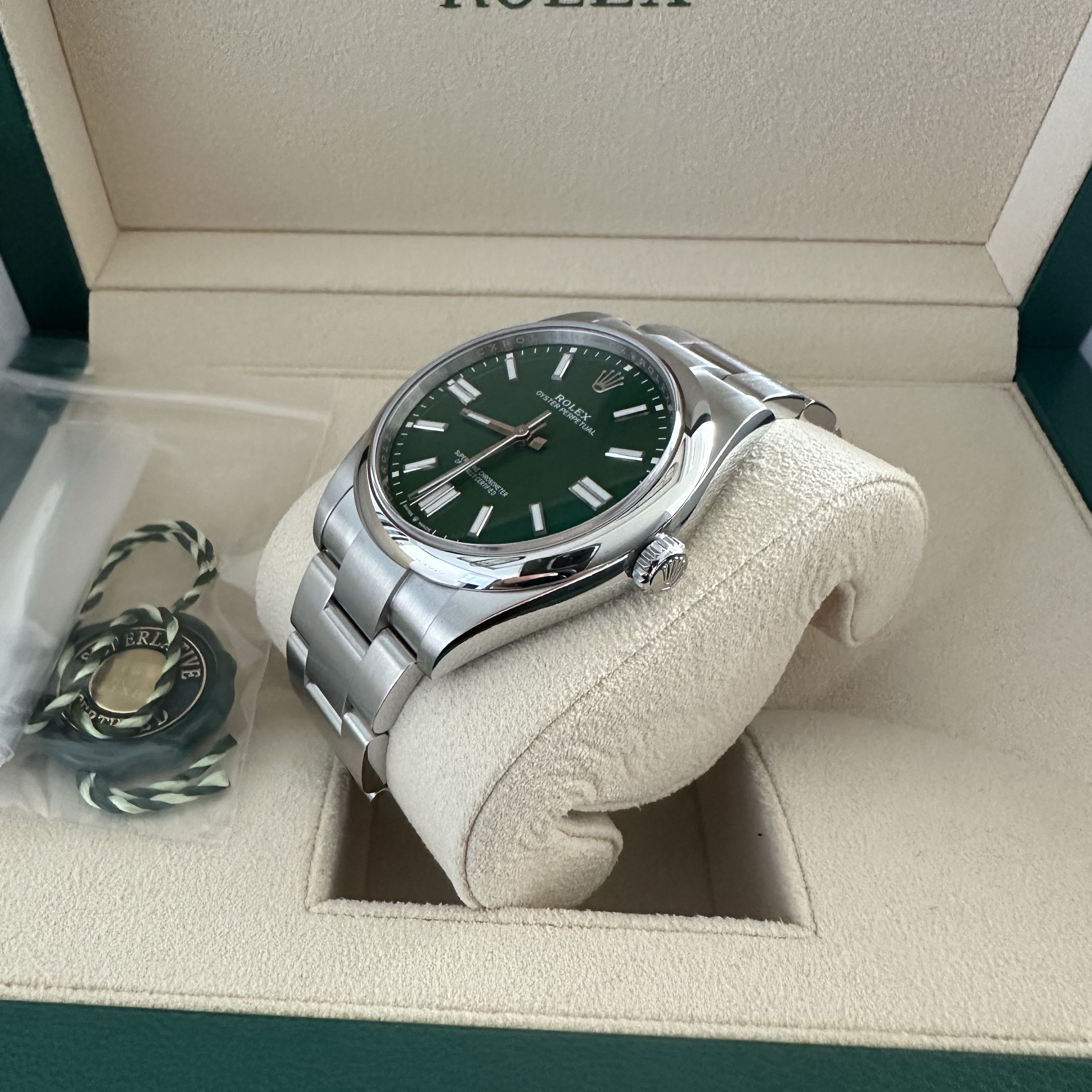 Rolex Oyster Perpetual 41mm 124300 Green Oyster 착용 스타일 - 5
