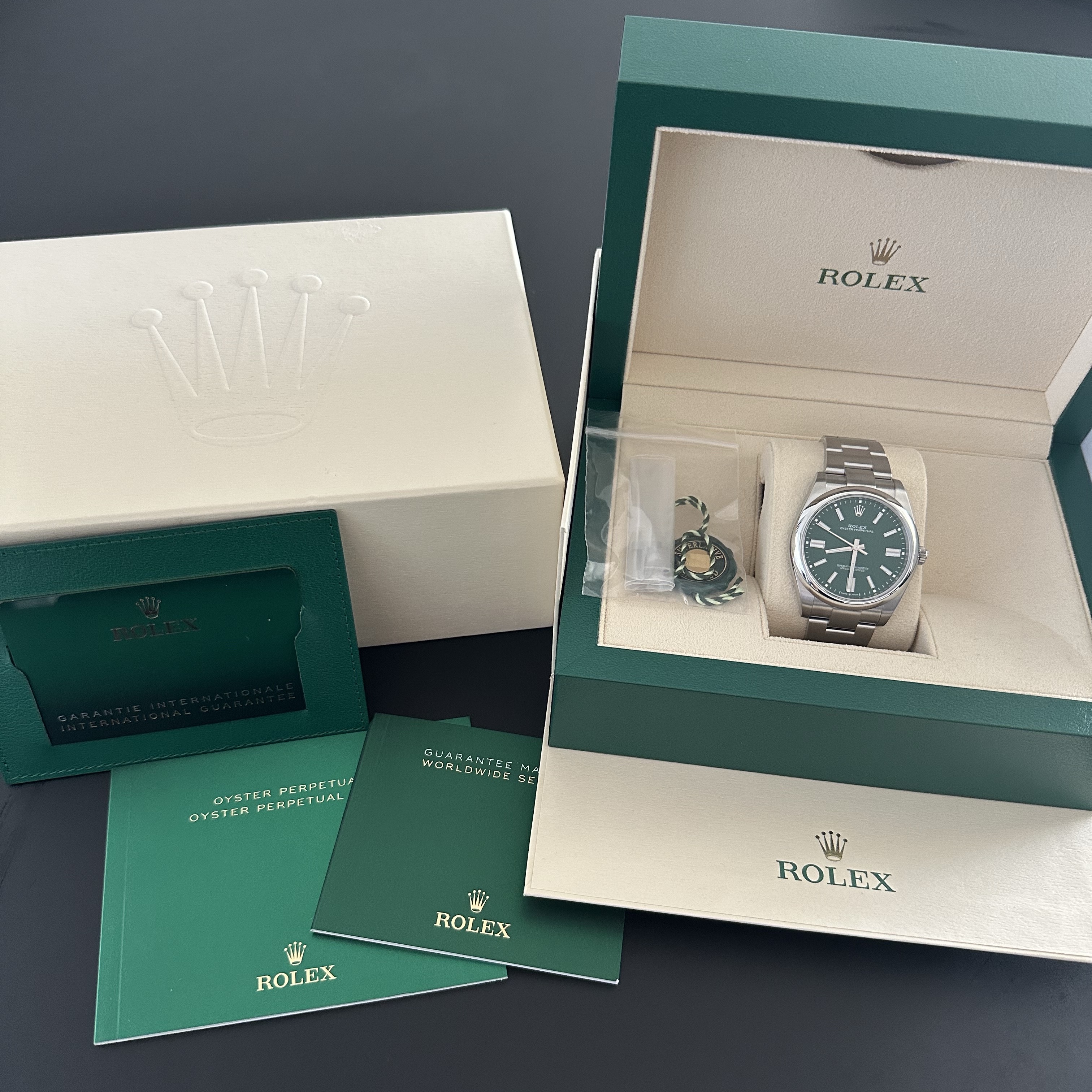 Rolex Oyster Perpetual 41mm 124300 Green Oyster 착용 스타일 - 2