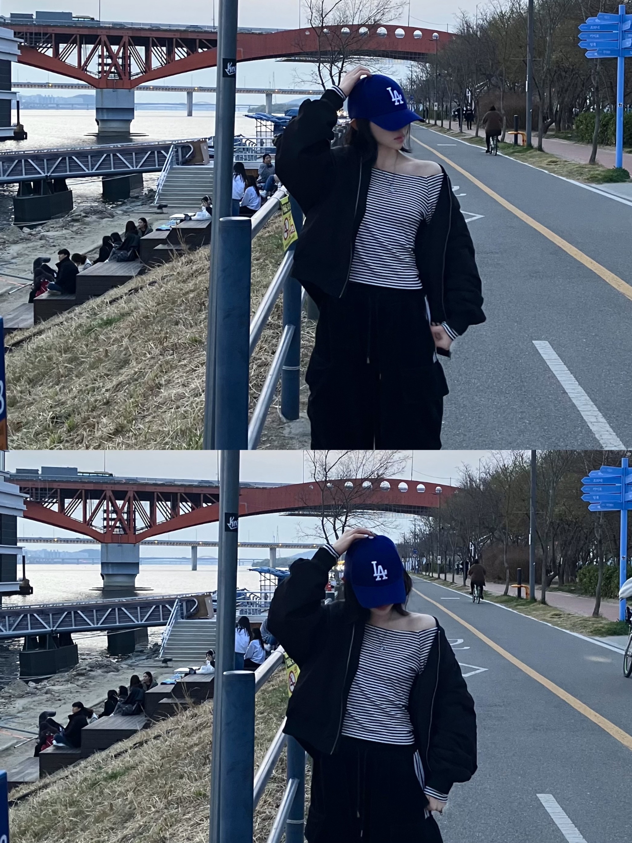비비안 웨스트우드 메이페어 바스 릴리프 펜던트 실버, 뉴에라 59피프티 MLB 서울 시리즈 LA 다저스 다크 로얄 착용 스타일 - 2