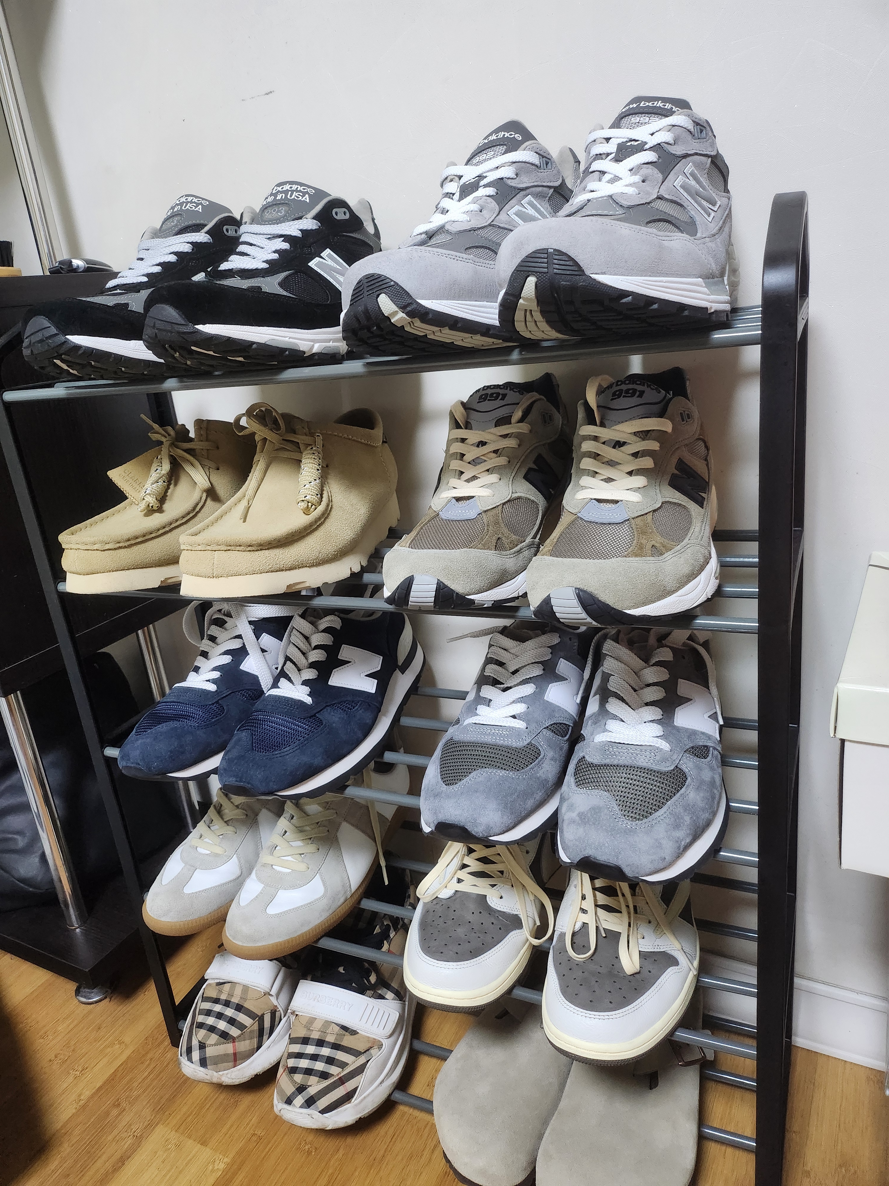 New Balance 993 Made in USA Black - D Standard, New Balance 992 Made in USA Core Grey Silver Metallic 착용 스타일