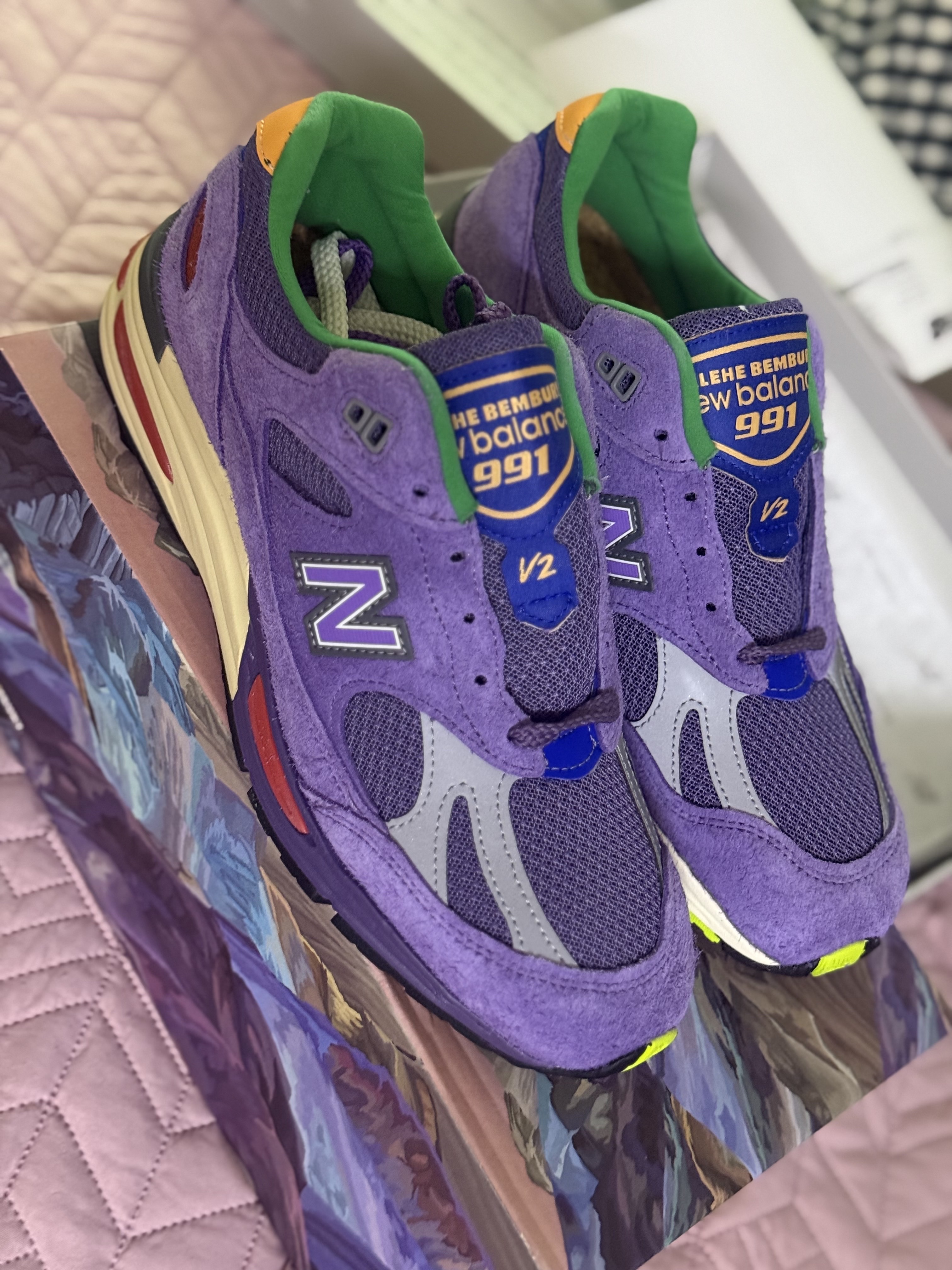 New Balance x Salehe Bembury 991v2 Made in UK Purple 착용 스타일
