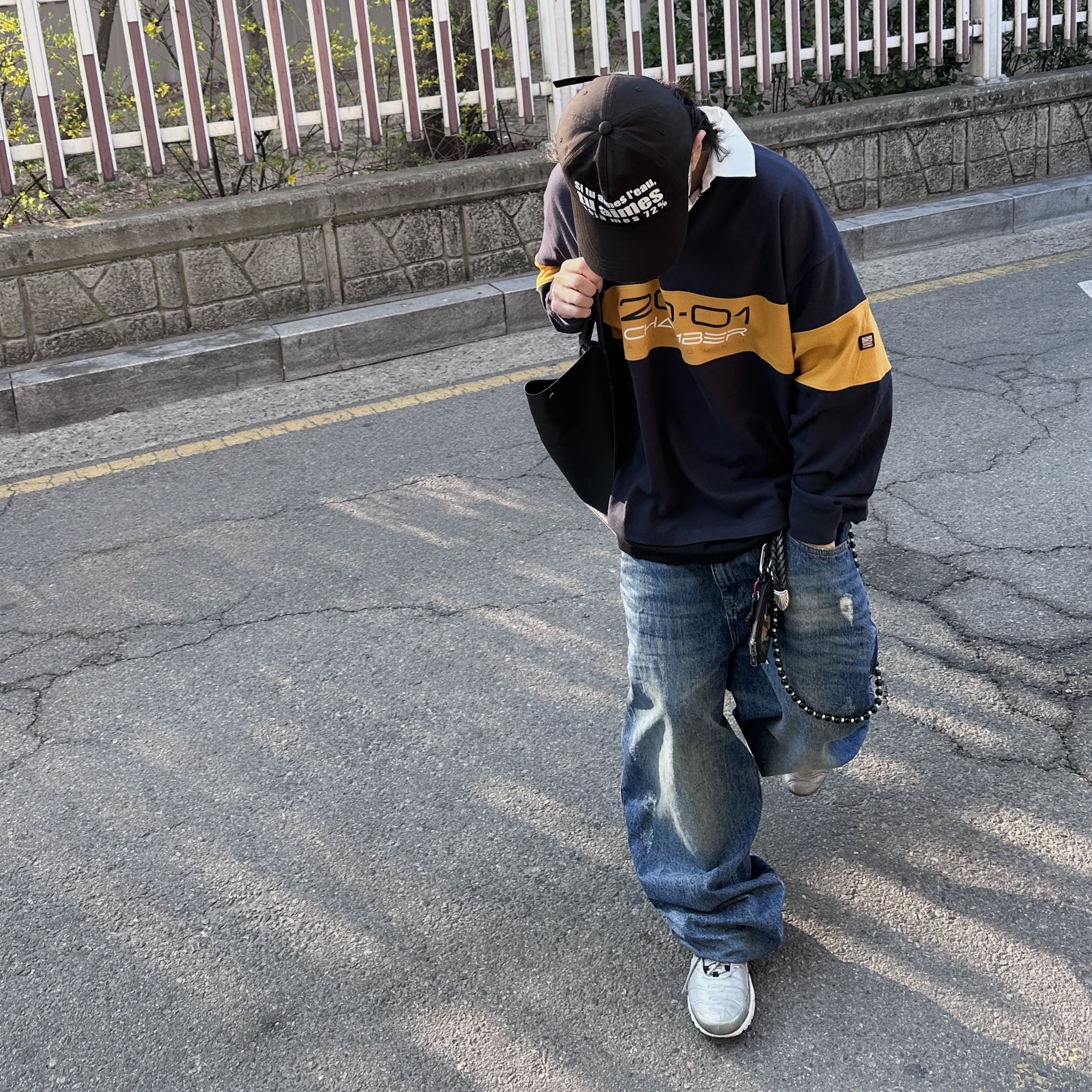 Nike Air Max Plus Silver Bullet, Nonnod Double Pocket Japanese Denim Mid Blue 착용 스타일