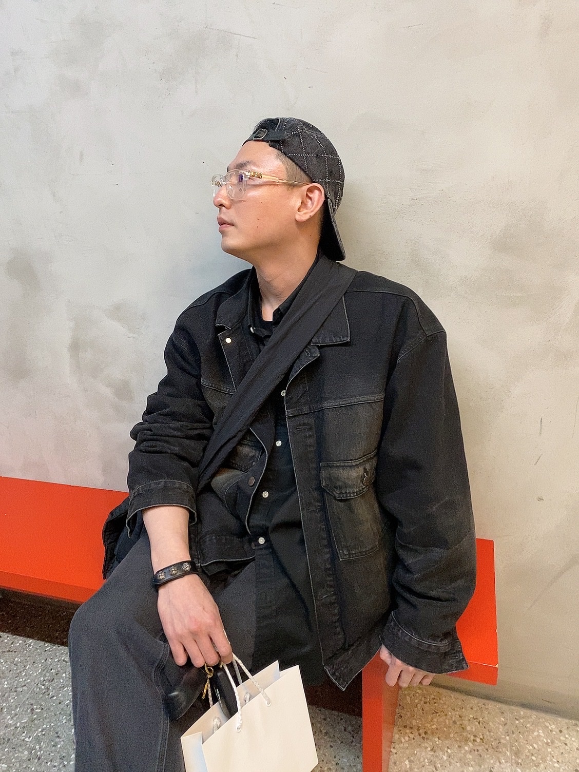 Supreme Punched Denim Camp Cap Black - 23FW, Chrome Hearts Cox Ucker Crystal 착용 스타일 - 2