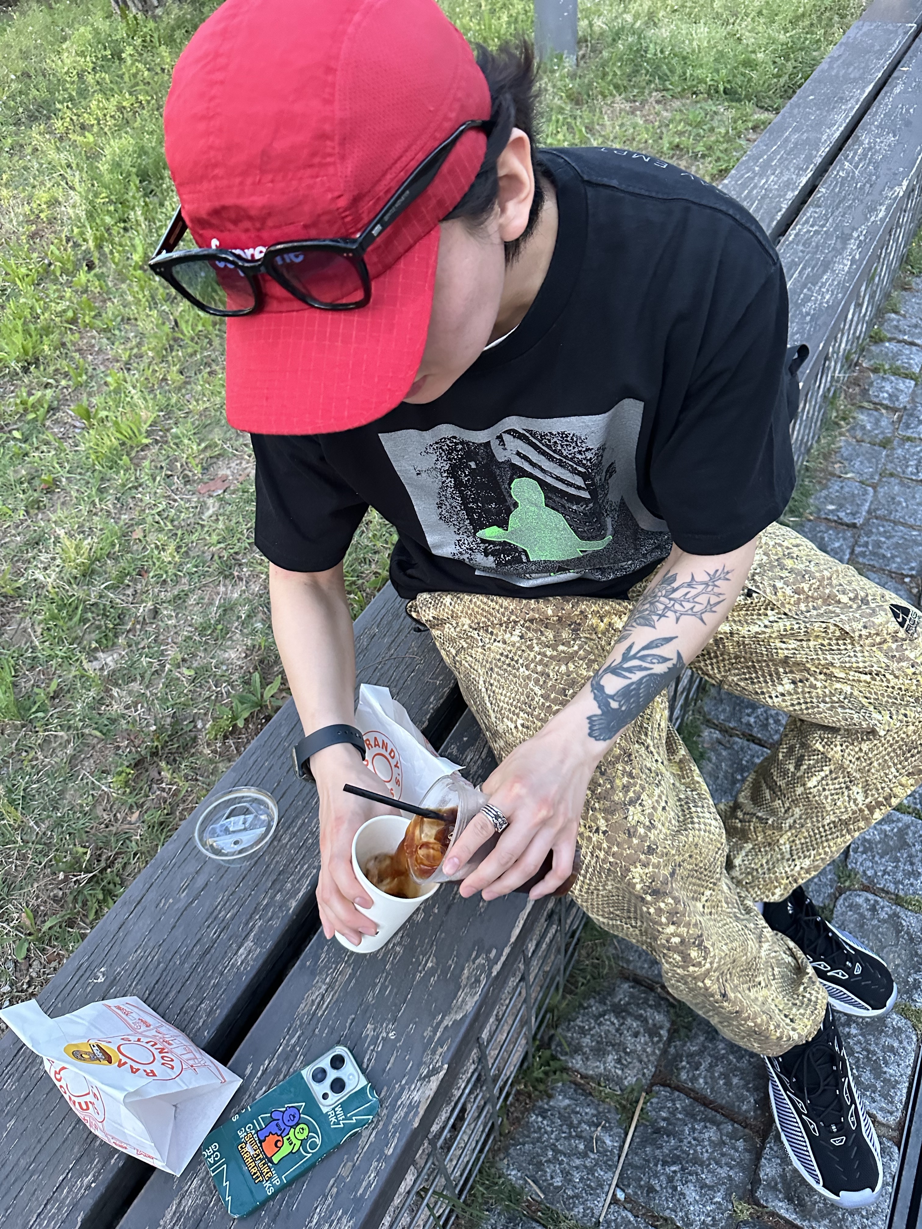 Supreme Ventile Camp Cap Red - 23SS, Supreme x Nike ACG Belted Denim Pants Gold Snakeskin - 22FW 착용 스타일