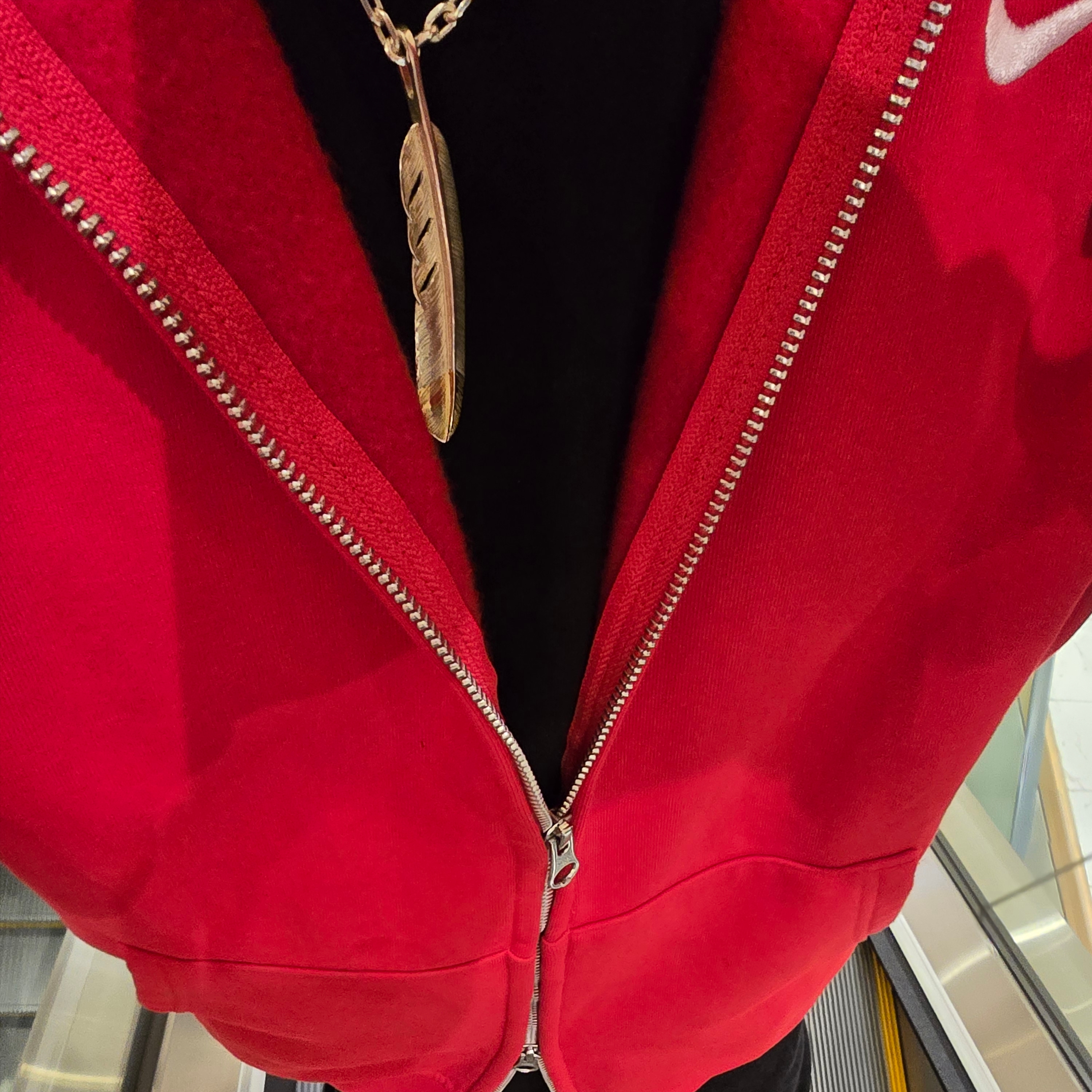 Supreme x Nike Zip Up Hooded Sweatshirt Red - 25SS 착용 스타일