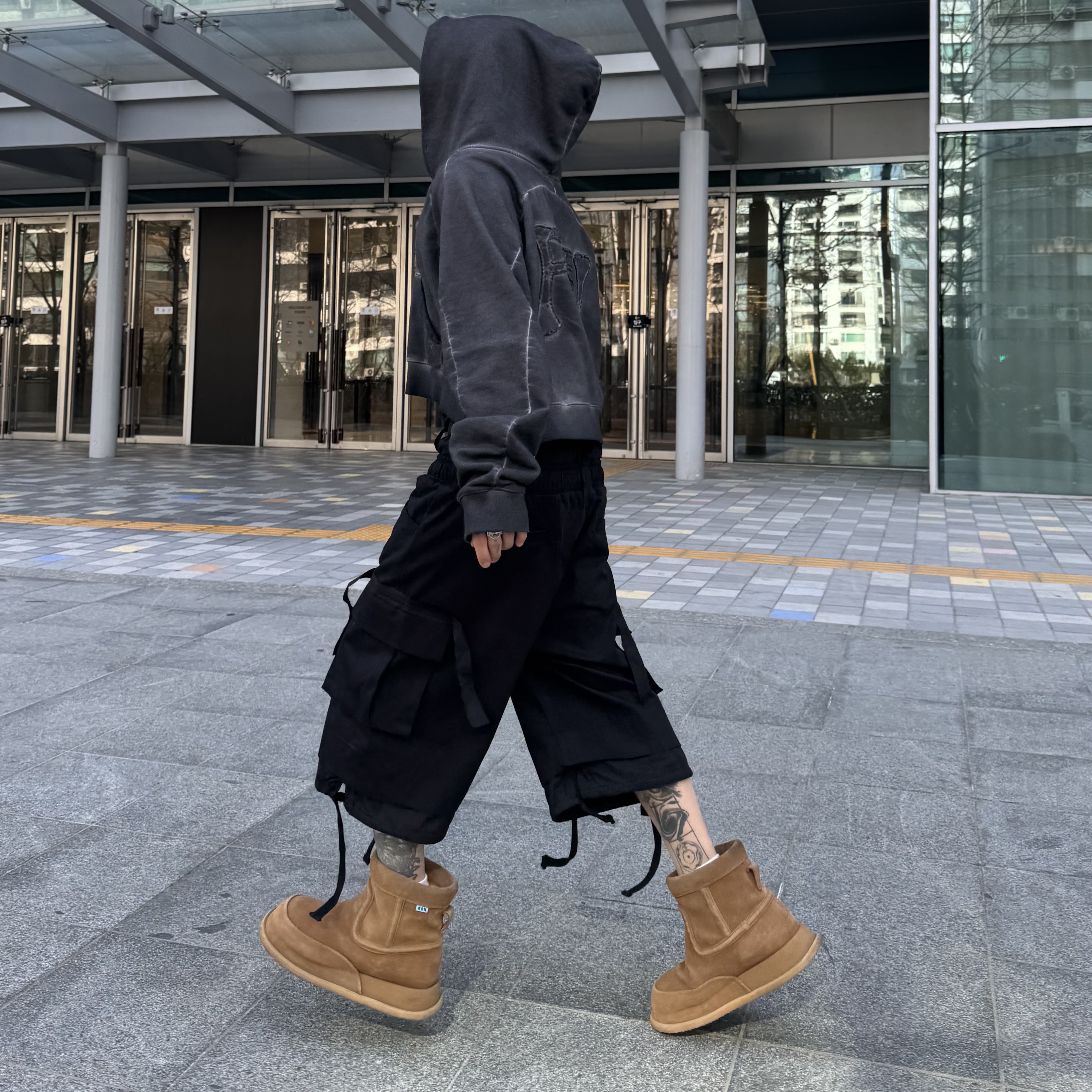 Kinchi x Non Parking N Road Boots Brown 착용 스타일 - 3