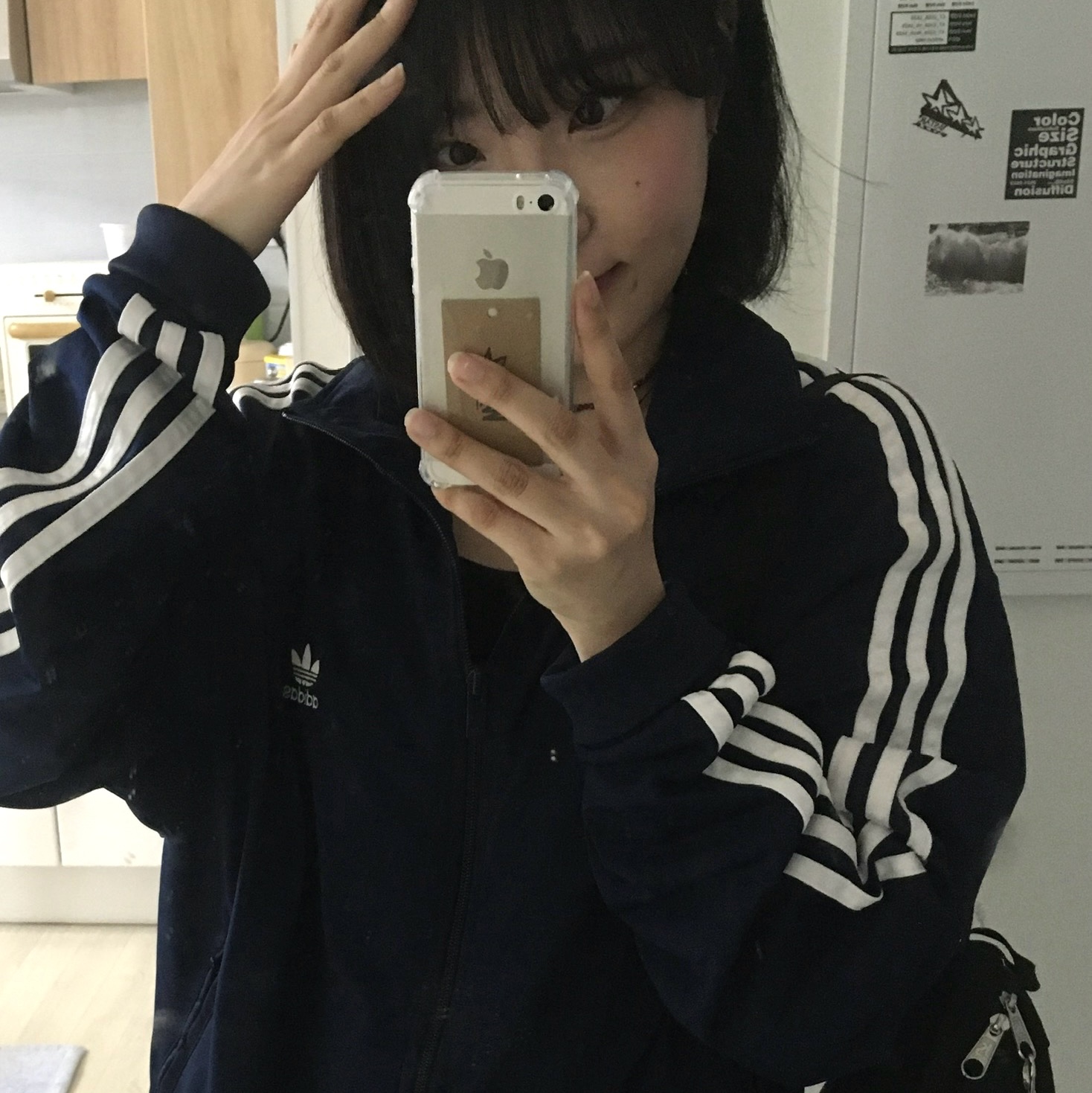 Adidas Adicolor Classic Firebird Track Top Night Indigo - KR Sizing 착용 스타일