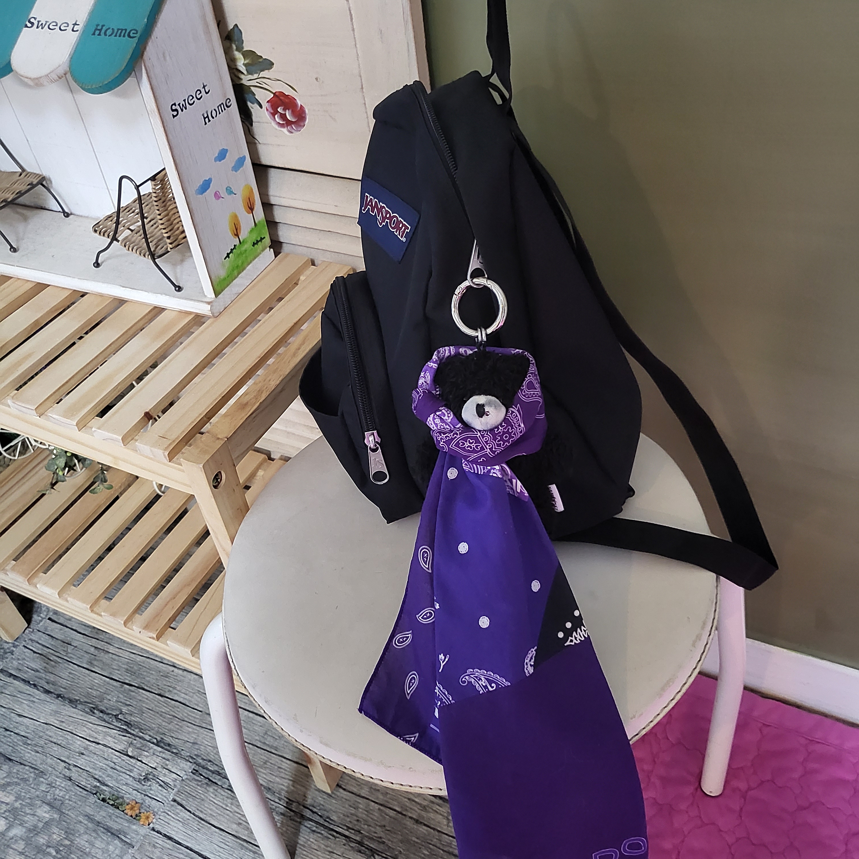 ALEXII Big Bandana Bear Purple 착용 스타일 - 2