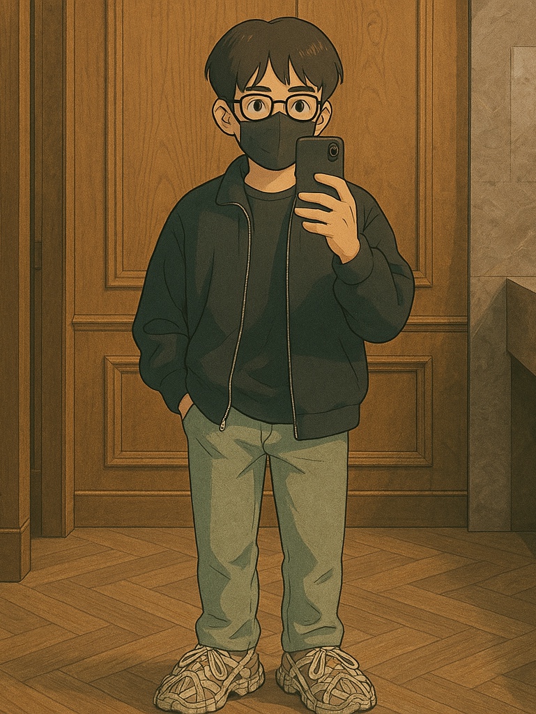 Wooyoungmi 3D Coral Back Logo Sweatshirt Black - 25SS, Wooyoungmi Straight Denim Pants Mint - 23FW 착용 스타일 - 4