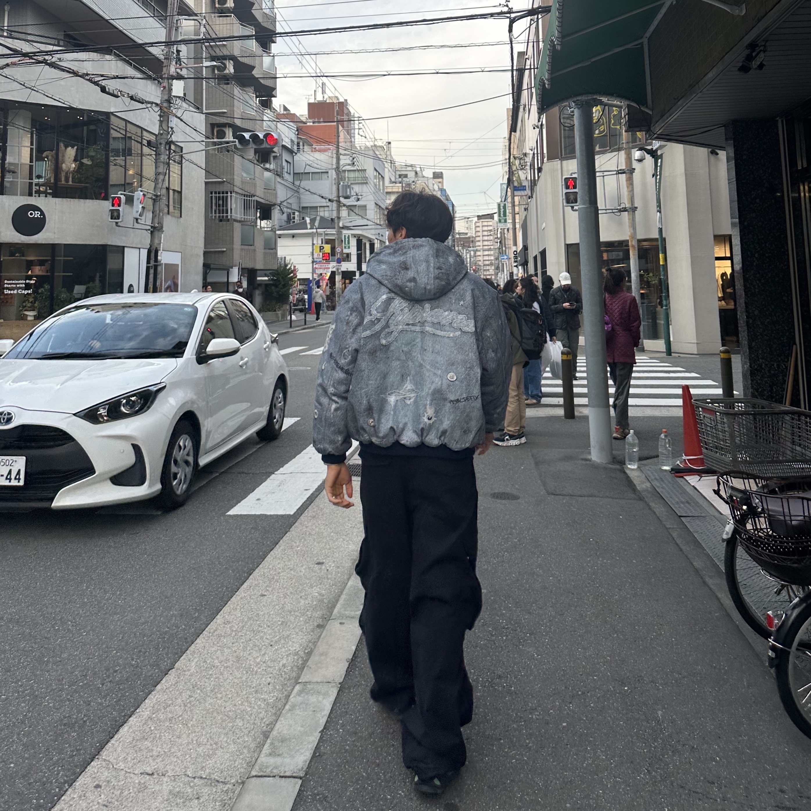 Supreme HJR Trompe L'oeil Hooded Work Jacket Blue - 24FW, KEEN Men Jasper Dark Forest/Golden Yellow 착용 스타일 - 1
