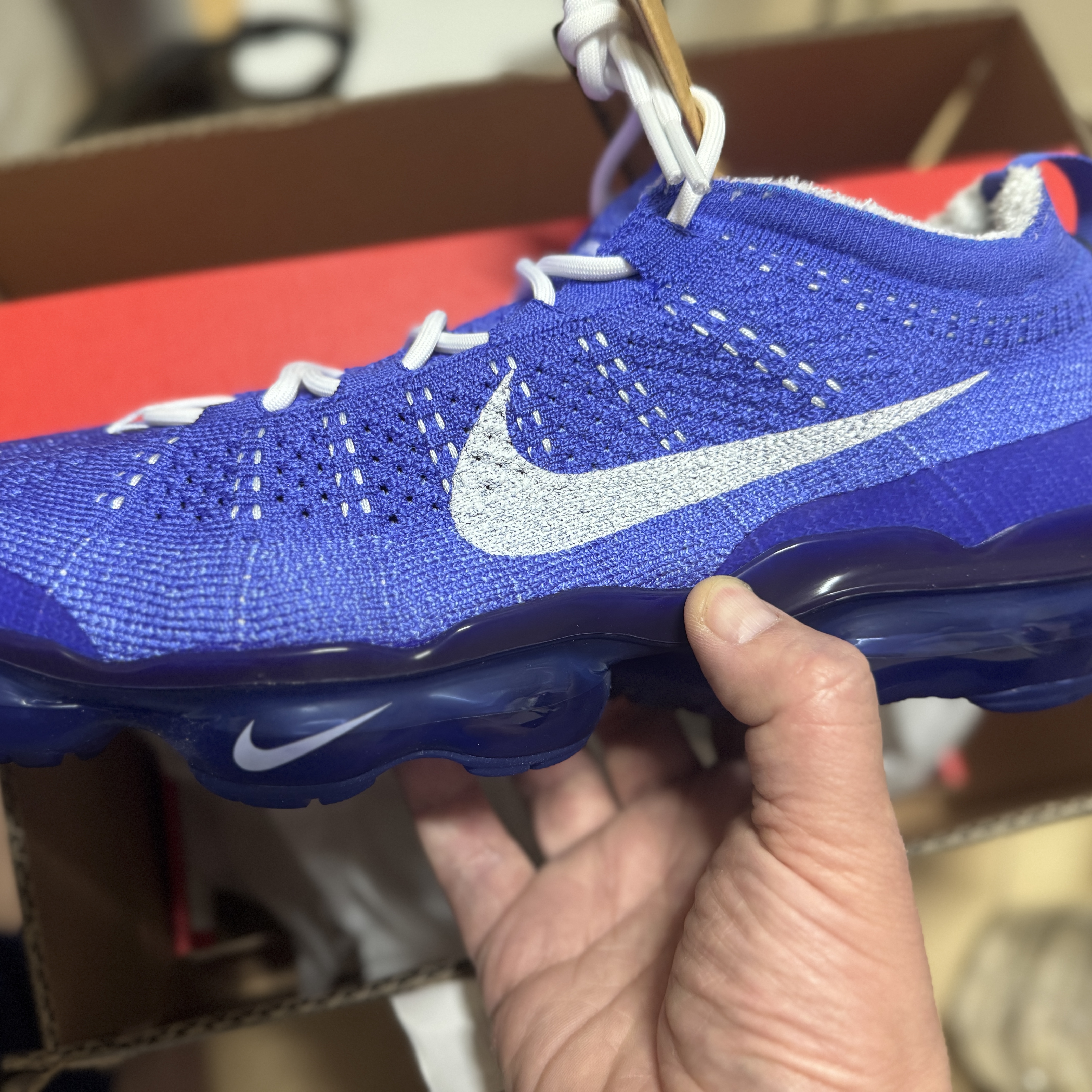 Nike Air Vapormax 2023 Flyknit Light Ultramarine Pure Platinum 착용 스타일 - 2
