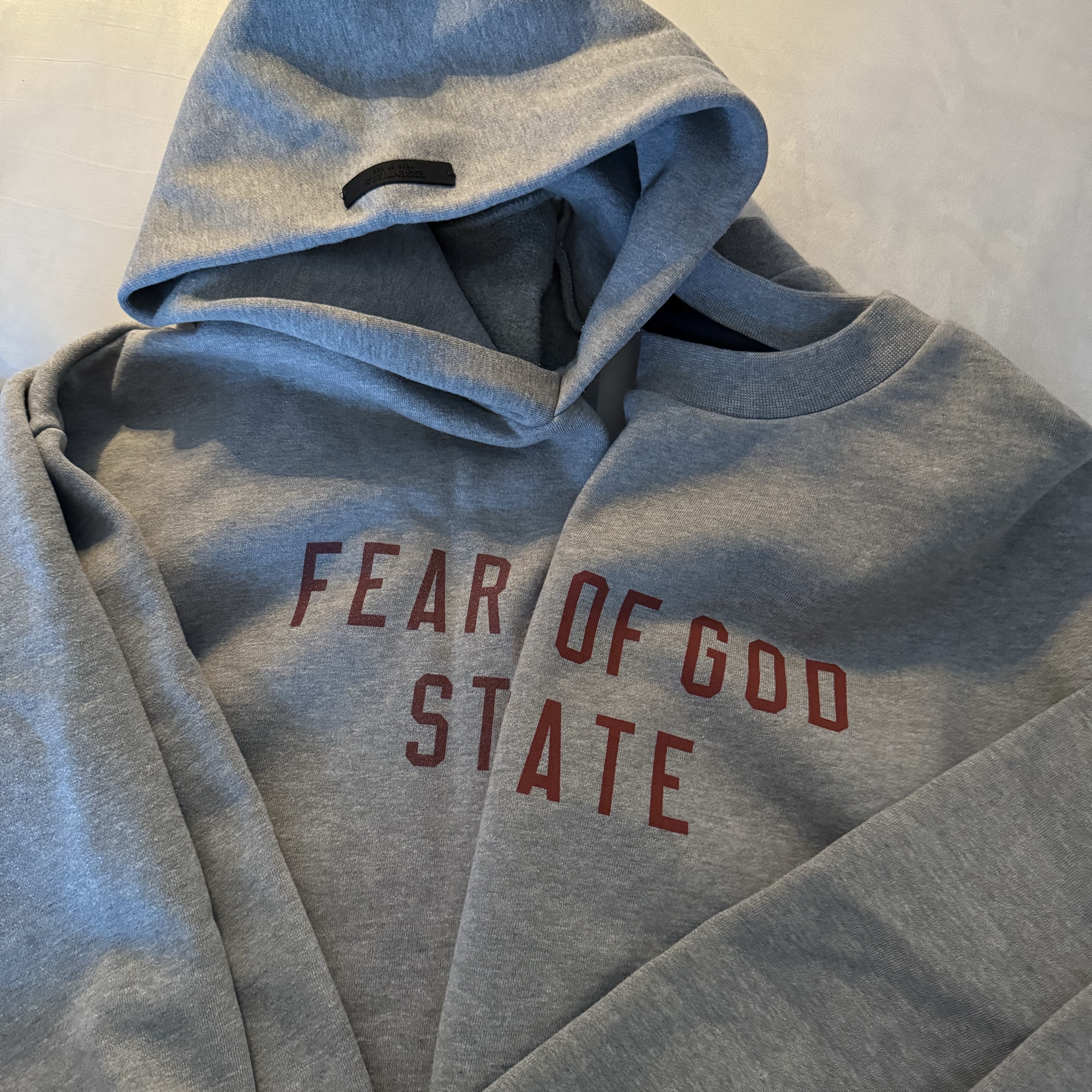 Essentials Fleece Crewneck State Dark Heather - 24FW, Essentials Fleece State Hoodie Dark Heather - 24FW 착용 스타일