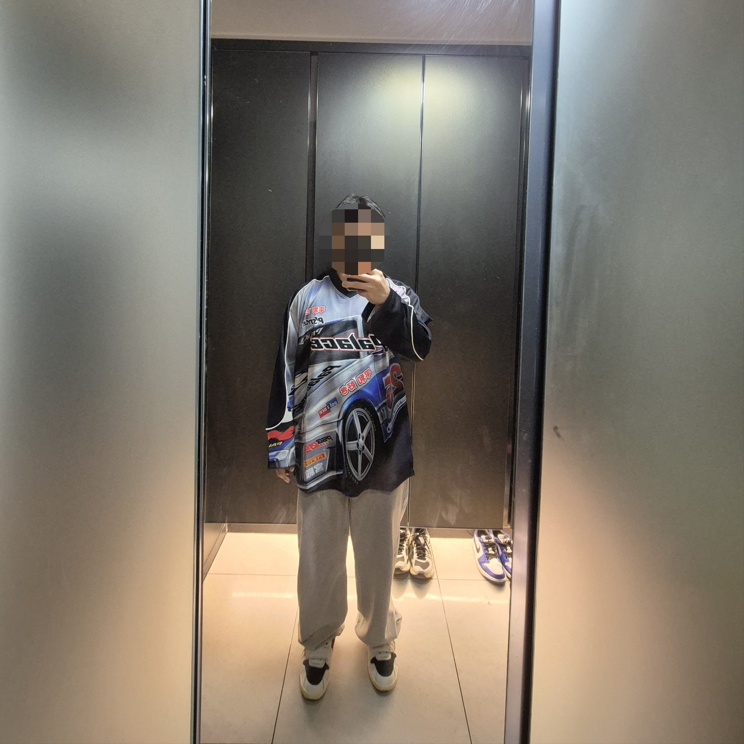 Palace Racey Jersey Black - 25SS 착용 스타일 - 1