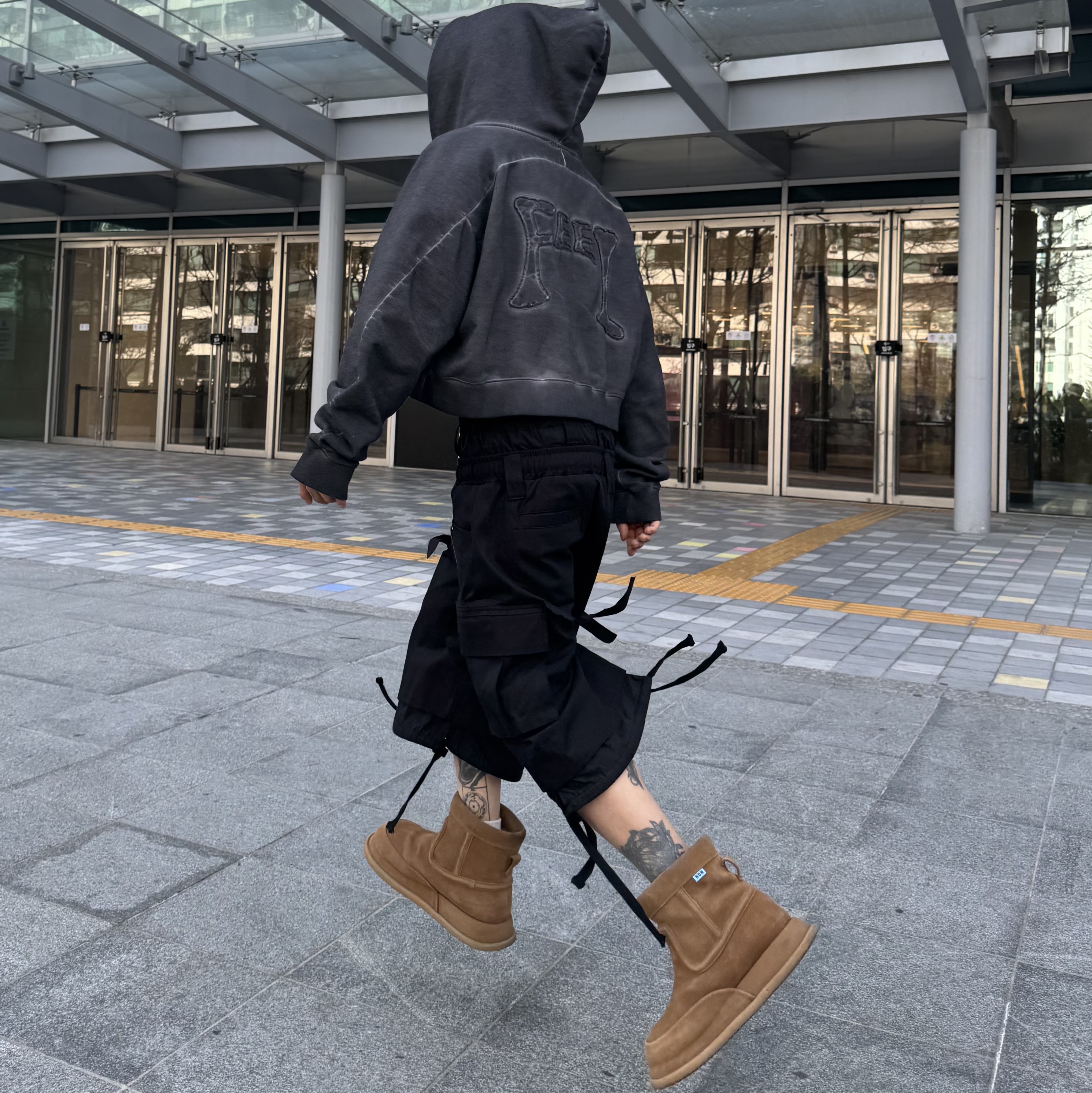 Kinchi x Non Parking N Road Boots Brown 착용 스타일 - 4