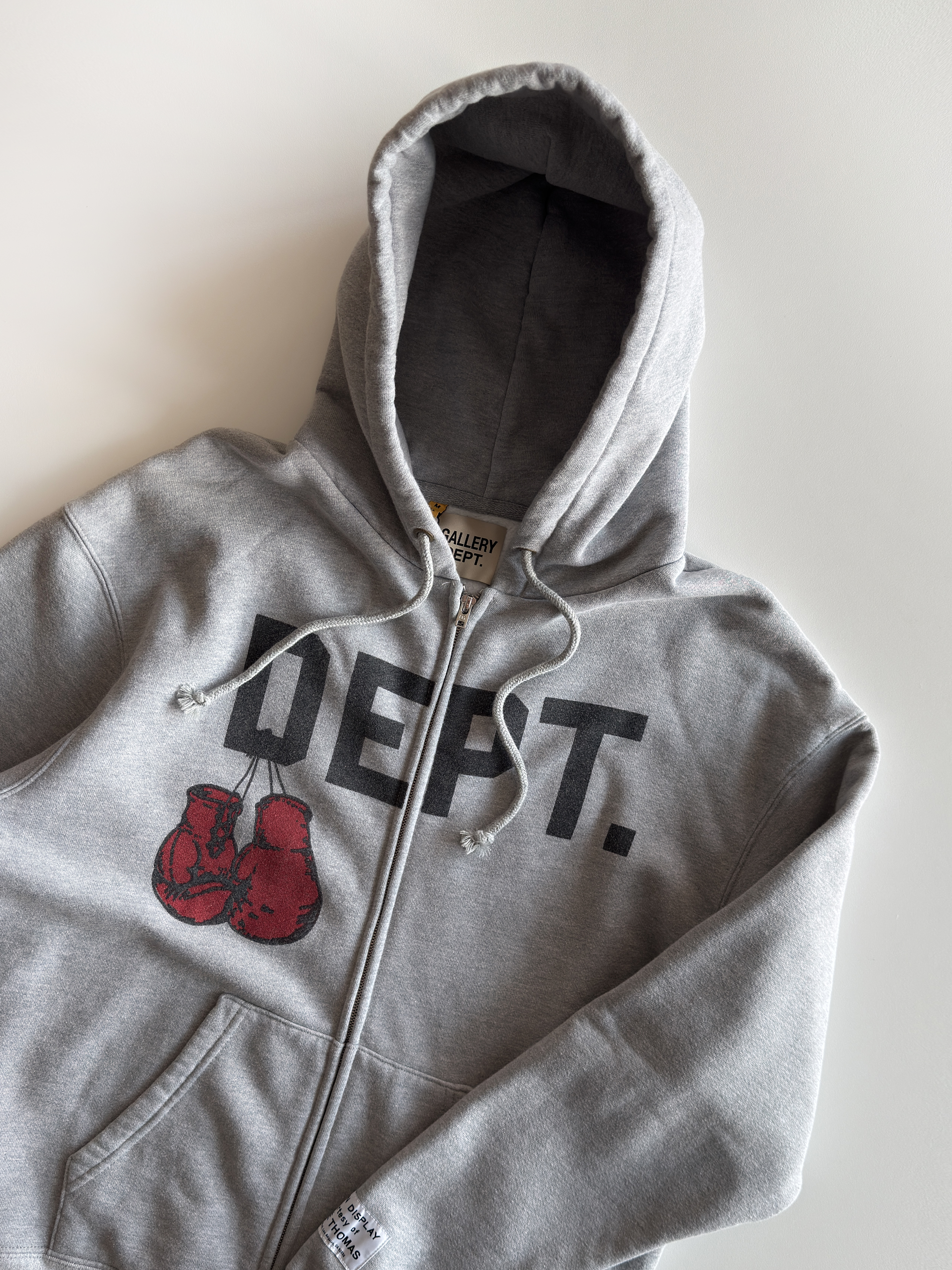 Gallery Dept. Boxing Merch Zip Hoodie Heather Grey, Fuggler Superman Plush Blue 착용 스타일 - 2