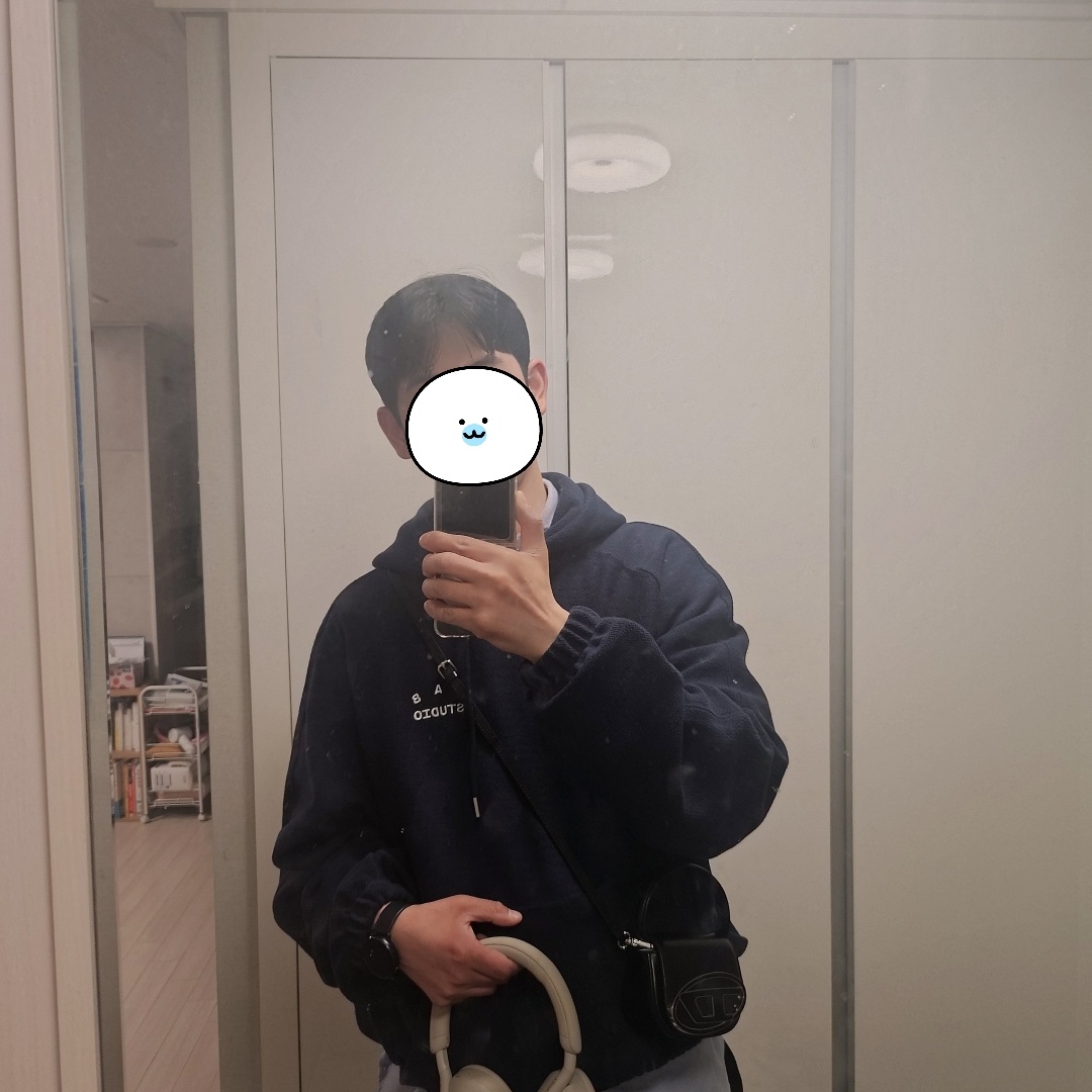 IAB Studio Herringbone Hoodie Navy White, Diesel 1DR Mini Bag Plaque Black 착용 스타일