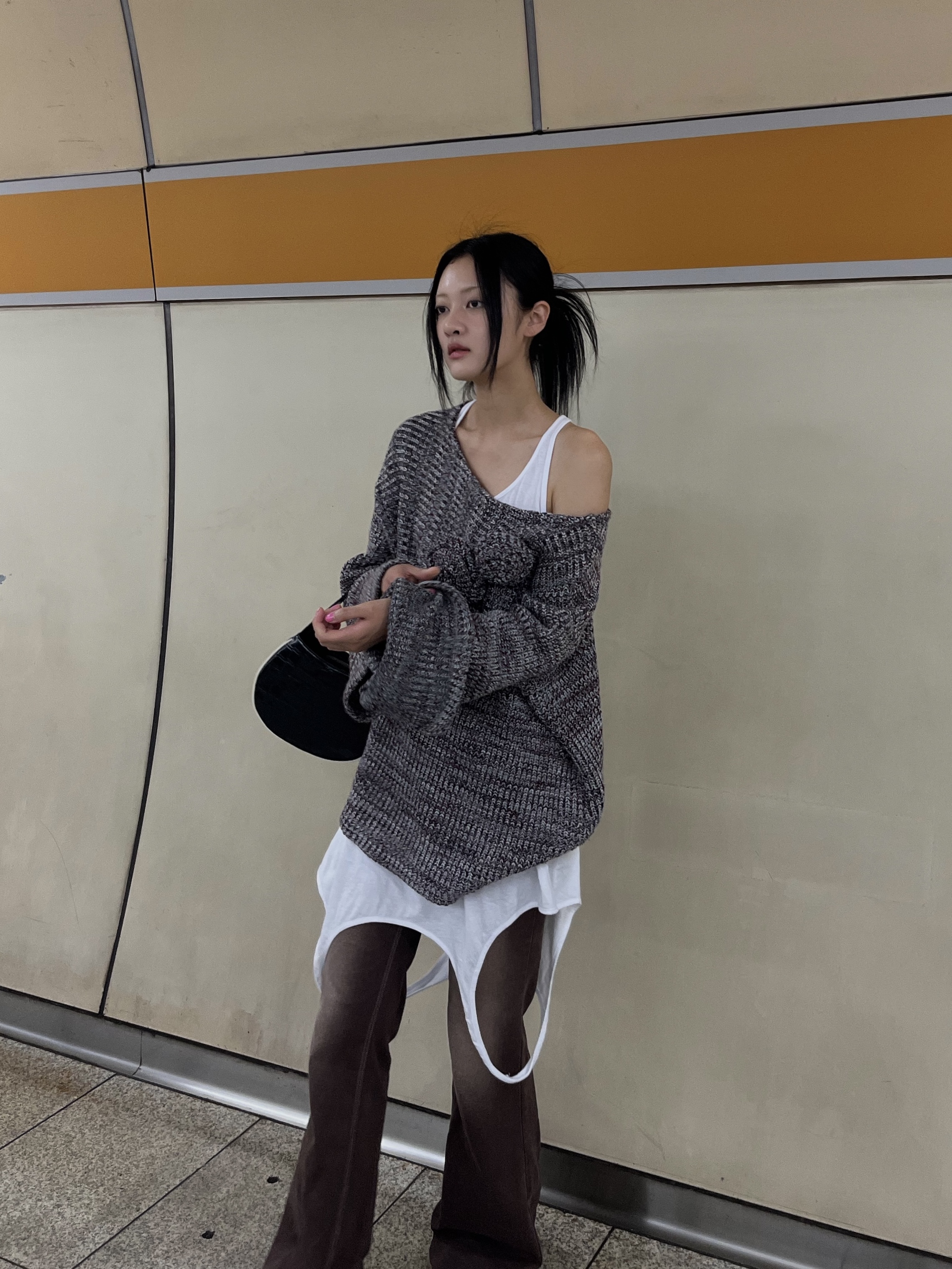 WET TAG Slanted Pocket Maxi Boots Cut Denim pants 착용 스타일 - 3