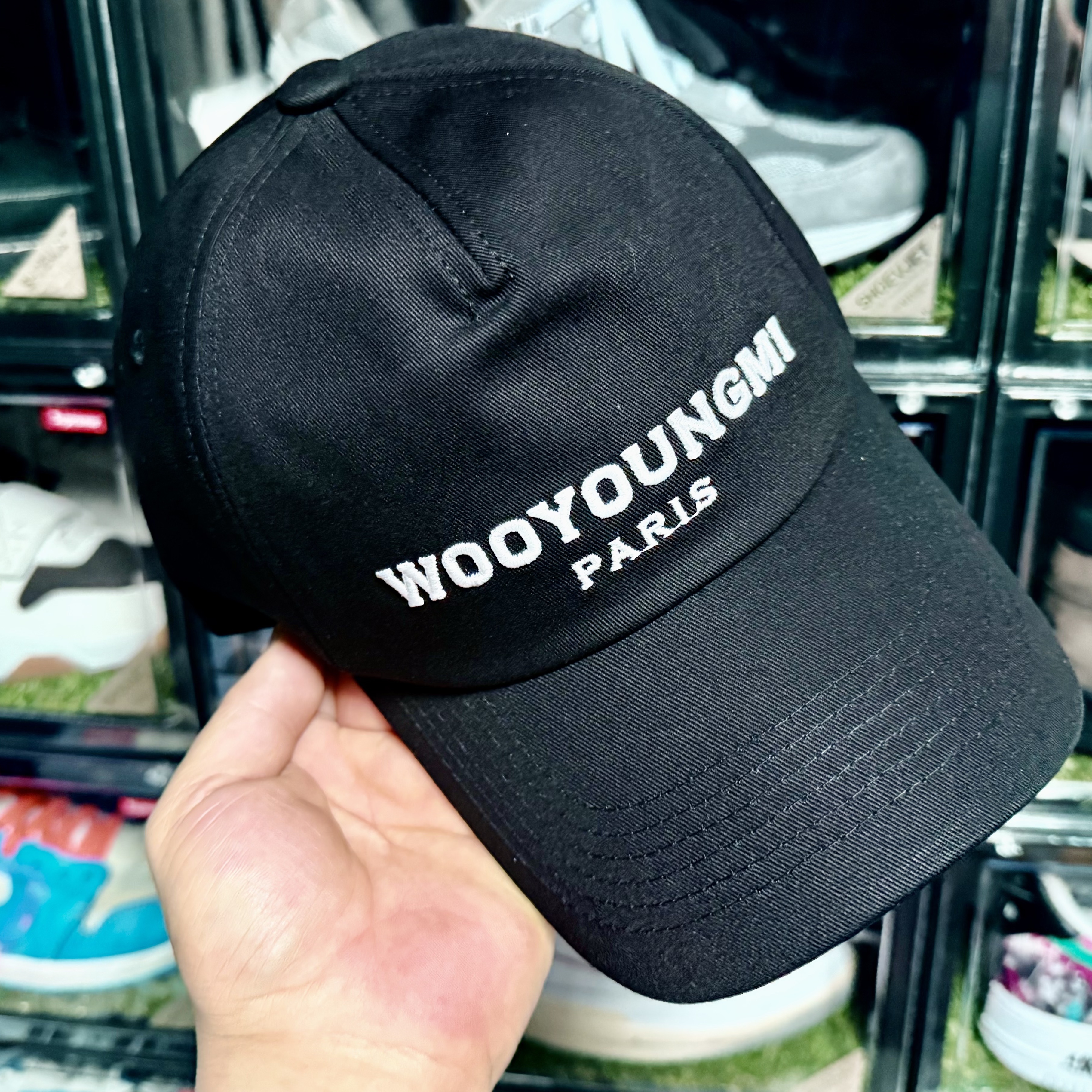 Wooyoungmi Embroidered Ball Cap Black 착용 스타일 - 1